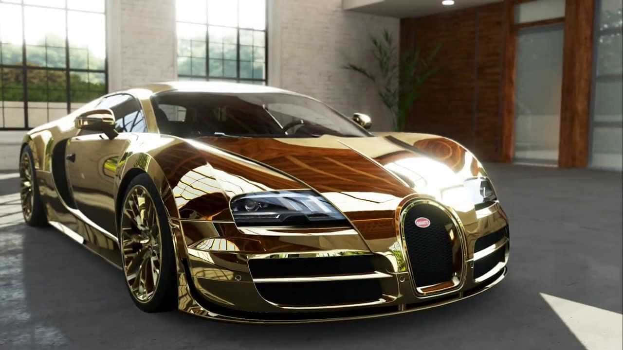 Златен Bugatti Veyron – Автомобилна врата Тапет
