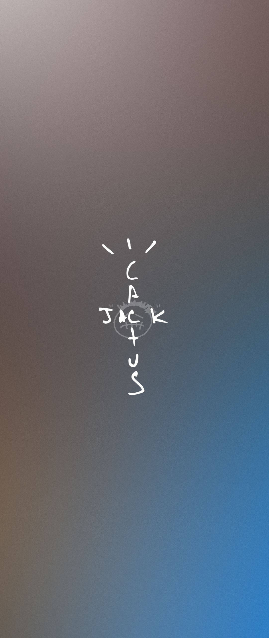 Cactus Jack Travis Scott Текстово лого Синь и Син Тапет