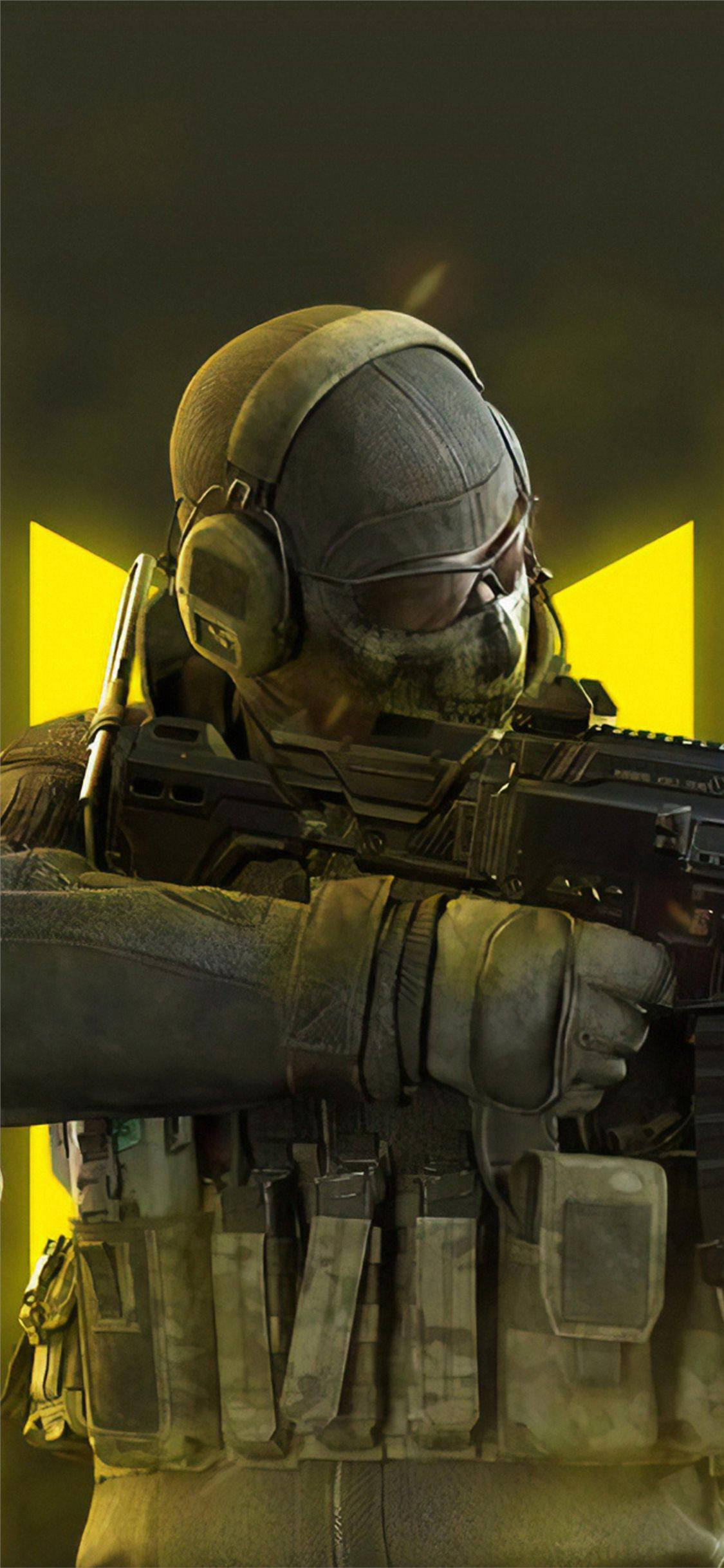Call Of Duty Mobile Лого Призрак Близък план Тапет