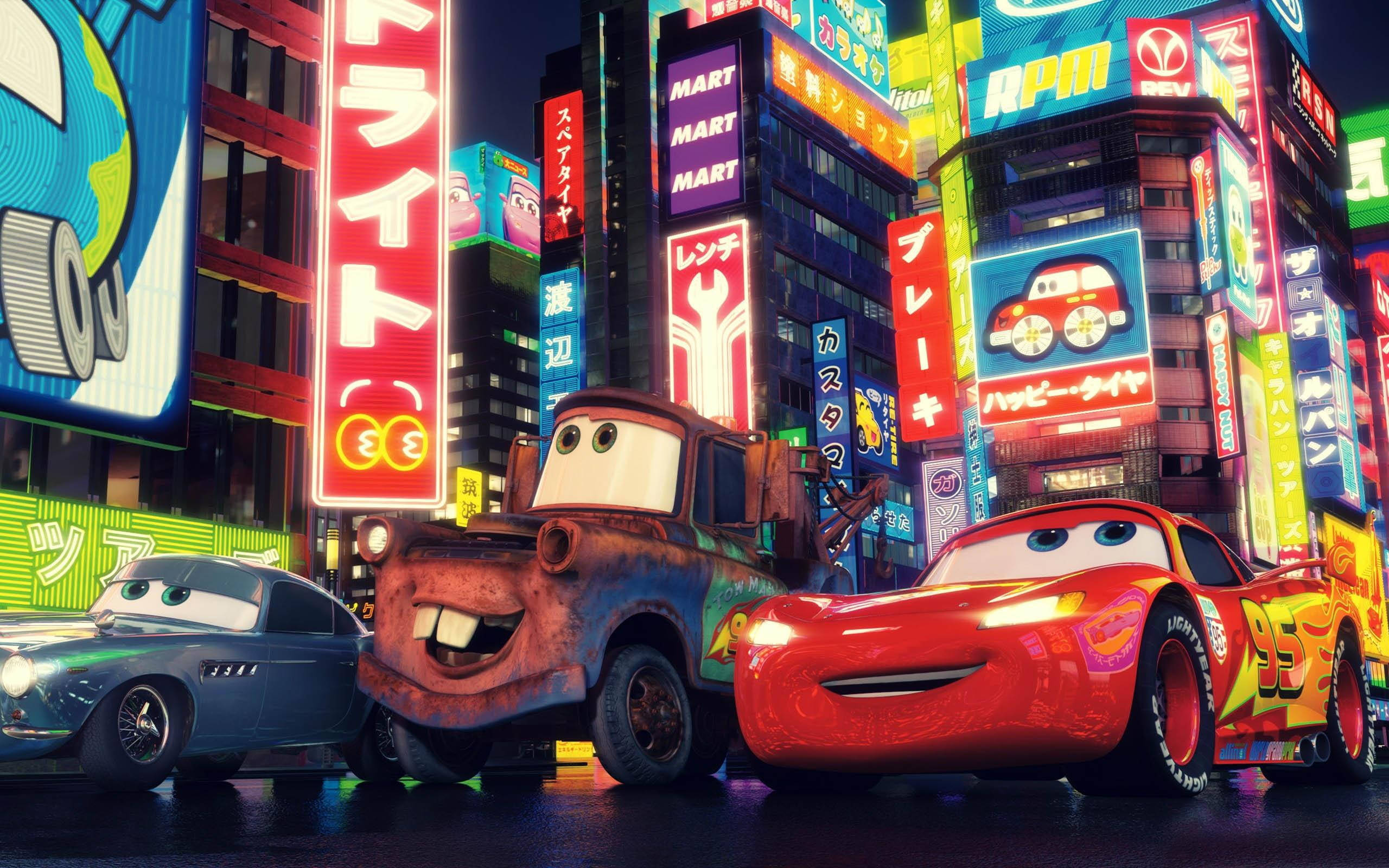 Cars 2 Токио улици Тапет
