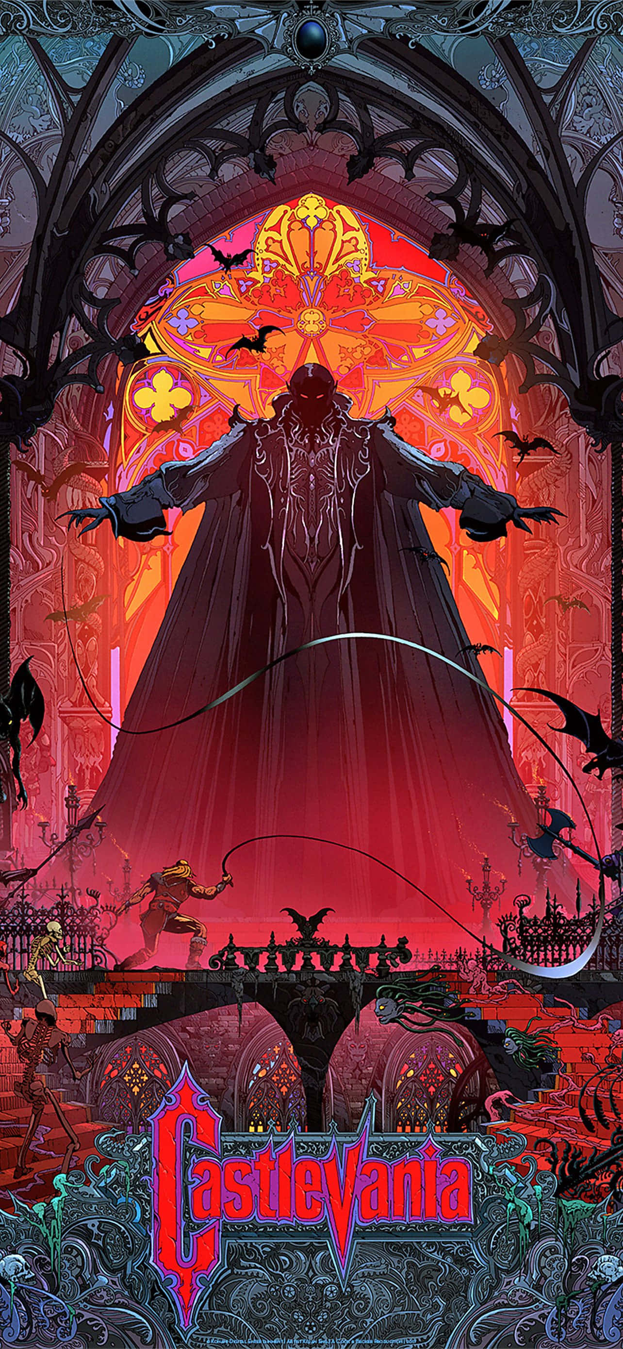 Готически замък под луна - Снимка от Castlevania Тапет