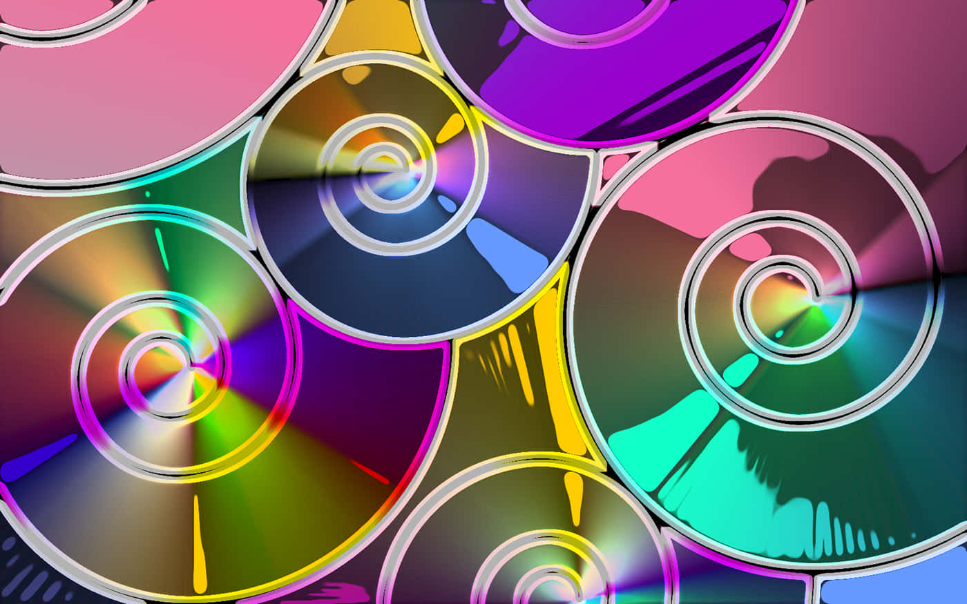 Цветно CD на цветен фон Тапет