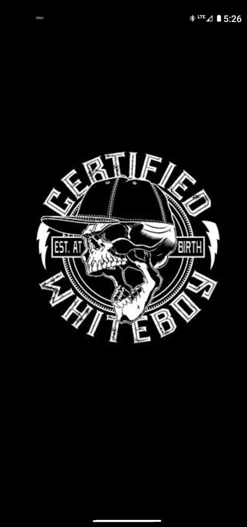 Логотип Certified White Boy на тъмен фон Тапет