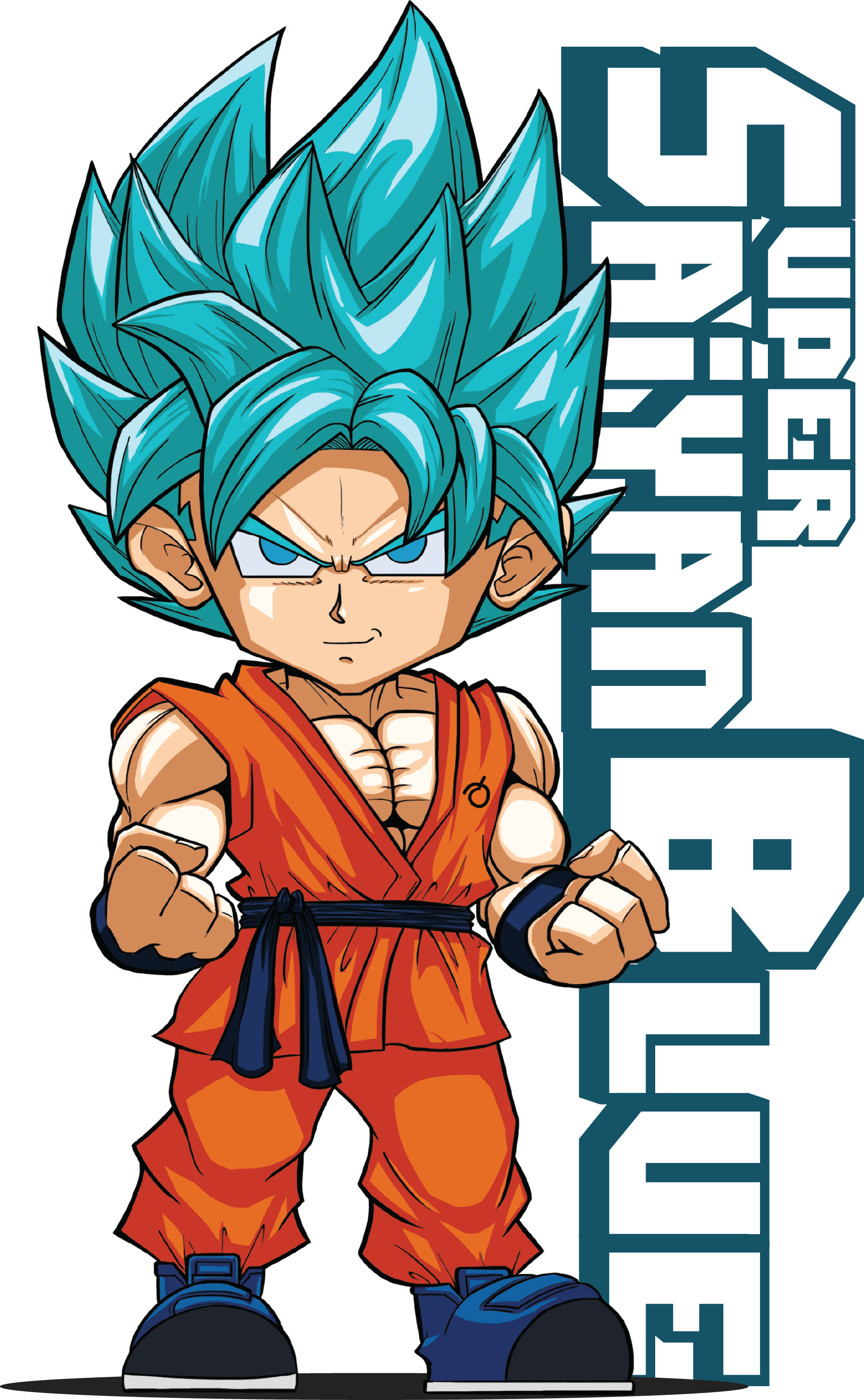 Chibi герой със синя коса Супер Сайян Тапет