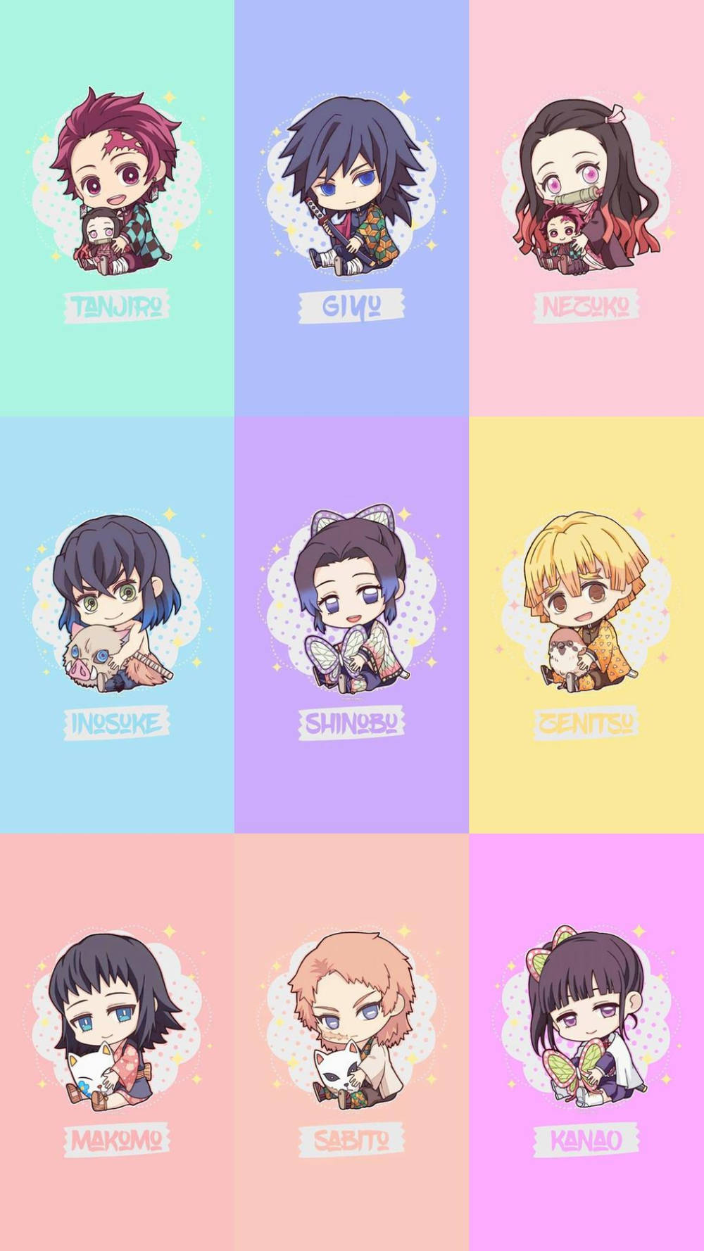 Chibi Demon Slayer за iPhone Тапет