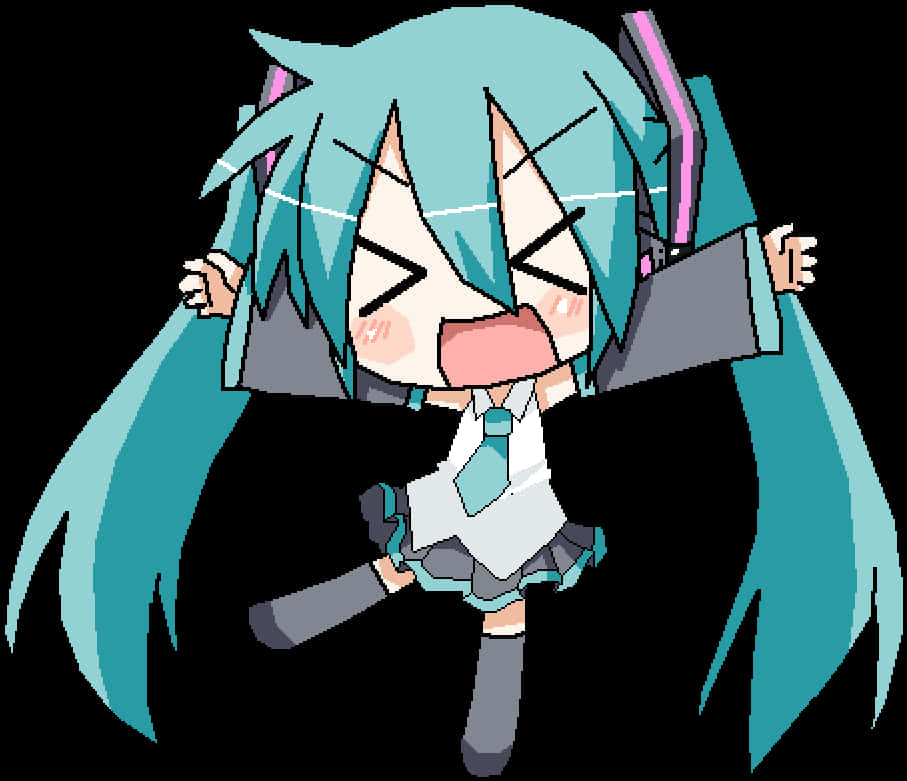 Chibi Hatsune Miku плаче Тапет