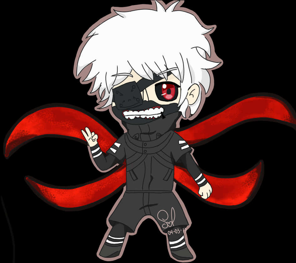 Chibi Kaneki с Кагуне Тапет
