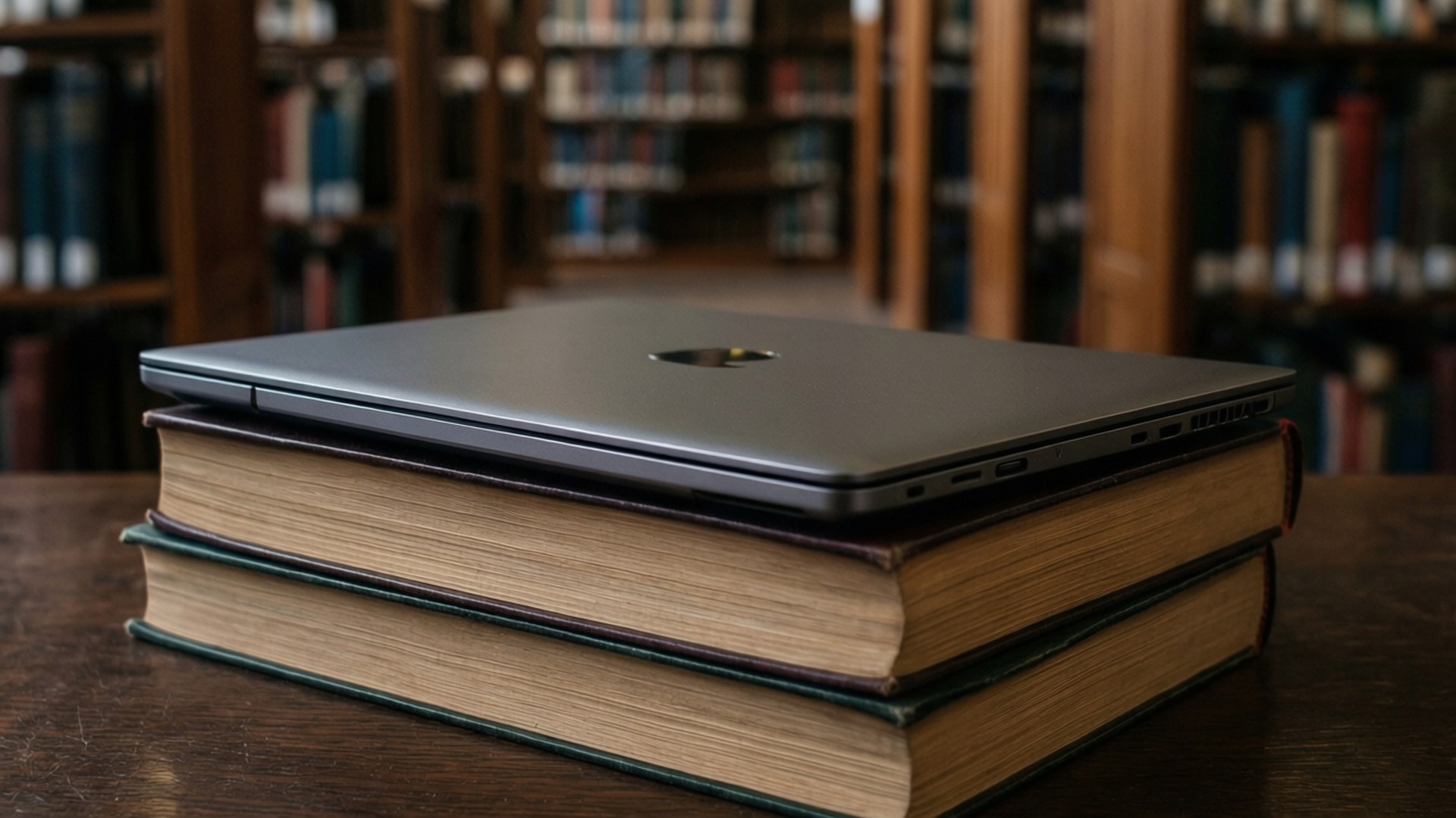 Chromebook в библиотека за учене Тапет