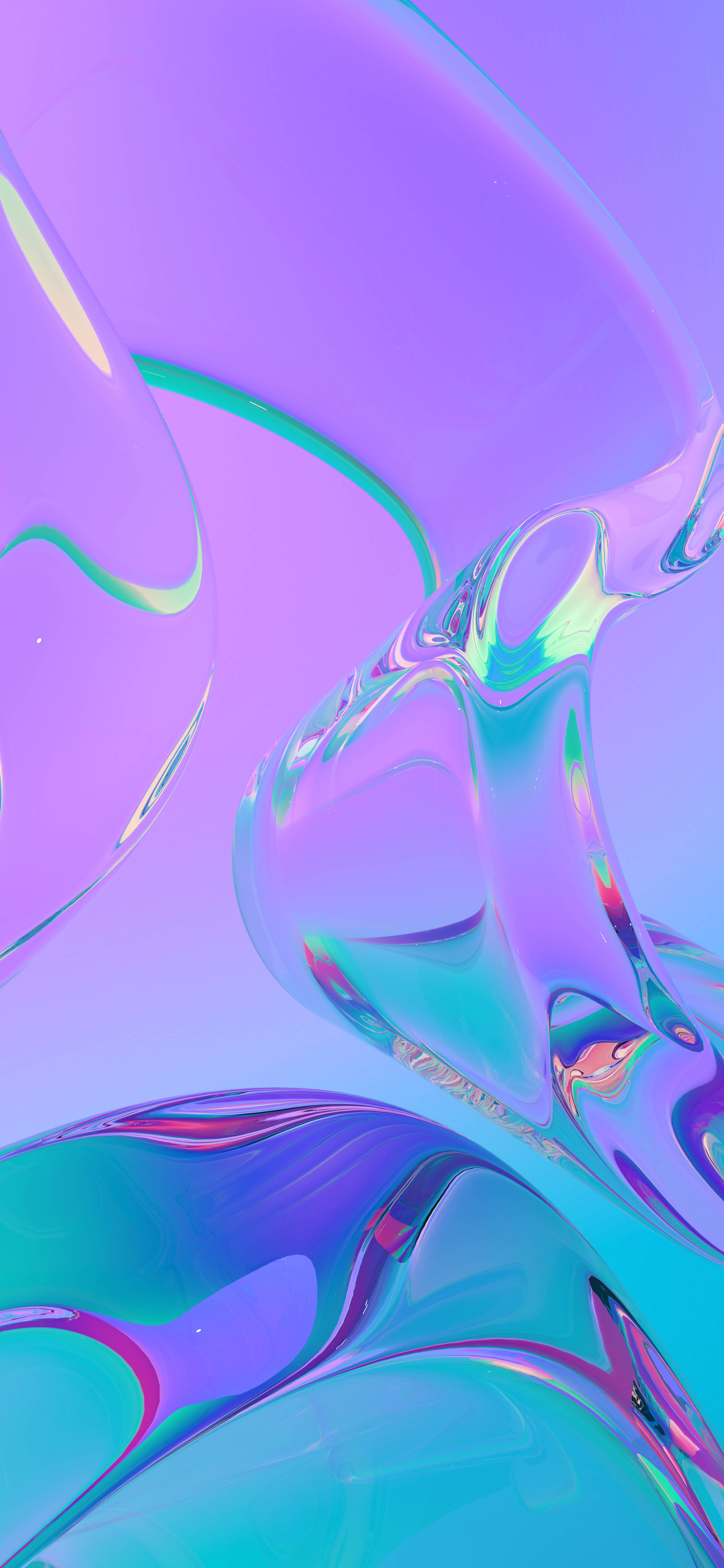 Close-Up Violet Liquid Surface Mobile 3D Тапет