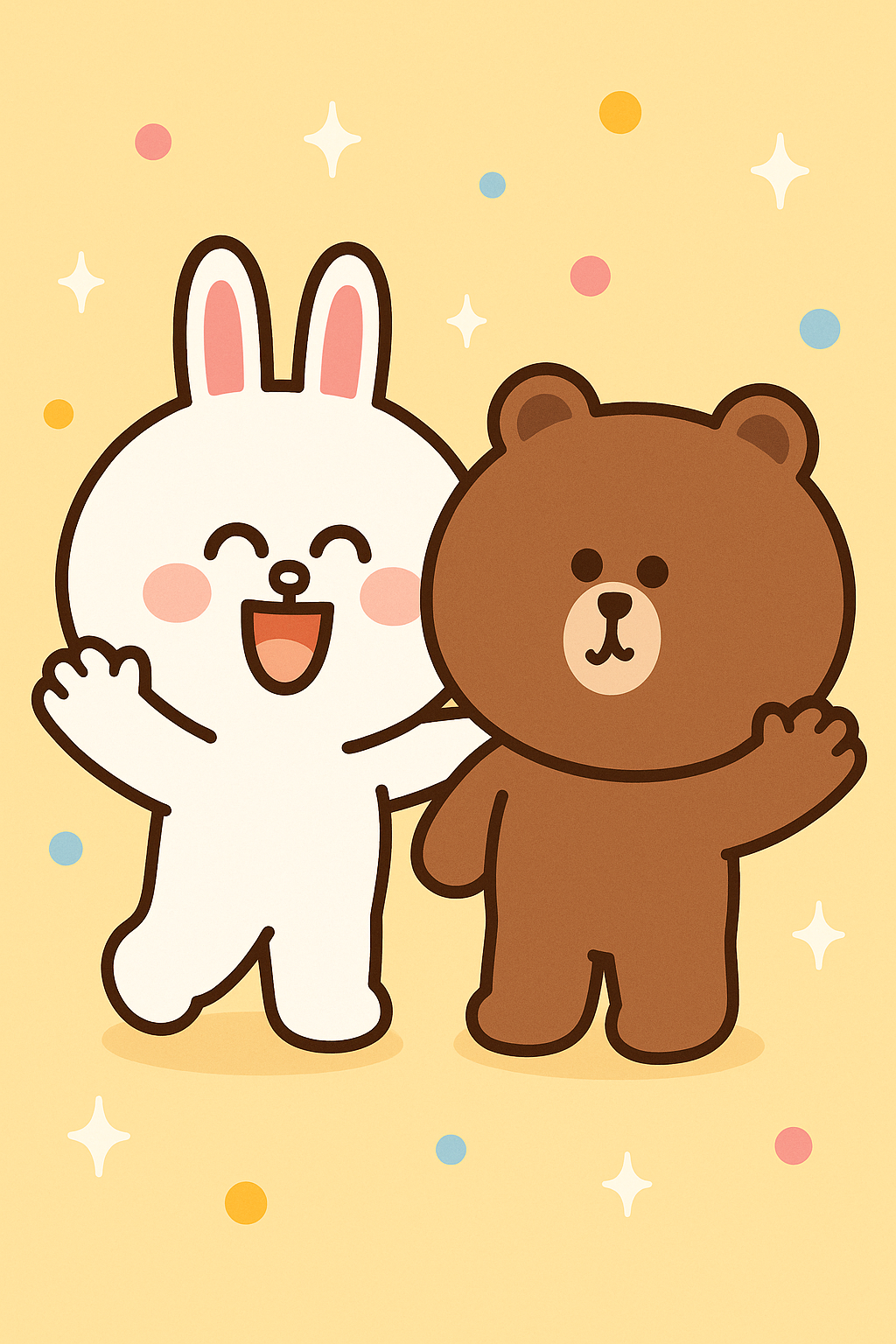 cony и brown щастливи Тапет