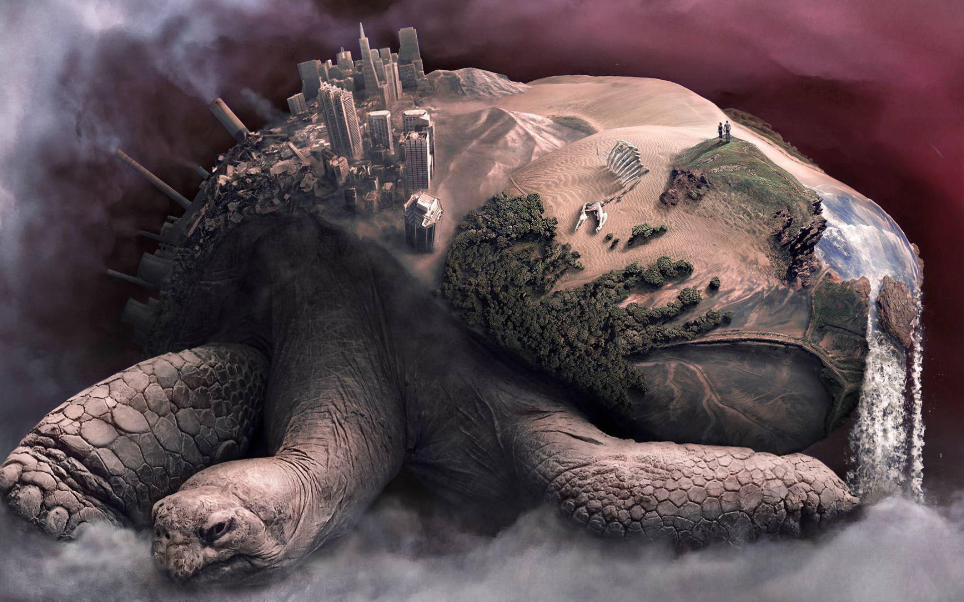 Надпис: Вдъхновяващо приключение под вълните с Cool Turtle Тапет