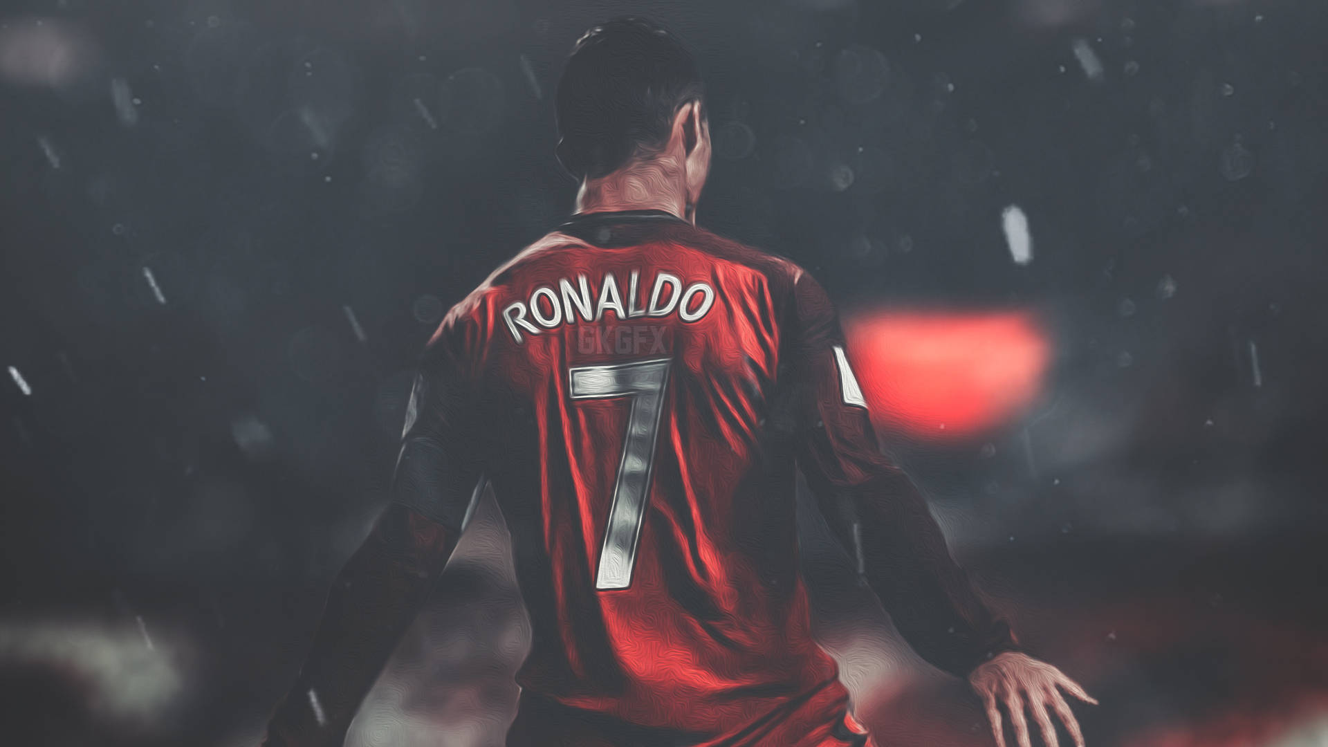 CR7 HD Футболен Мач Дъжд Тапет