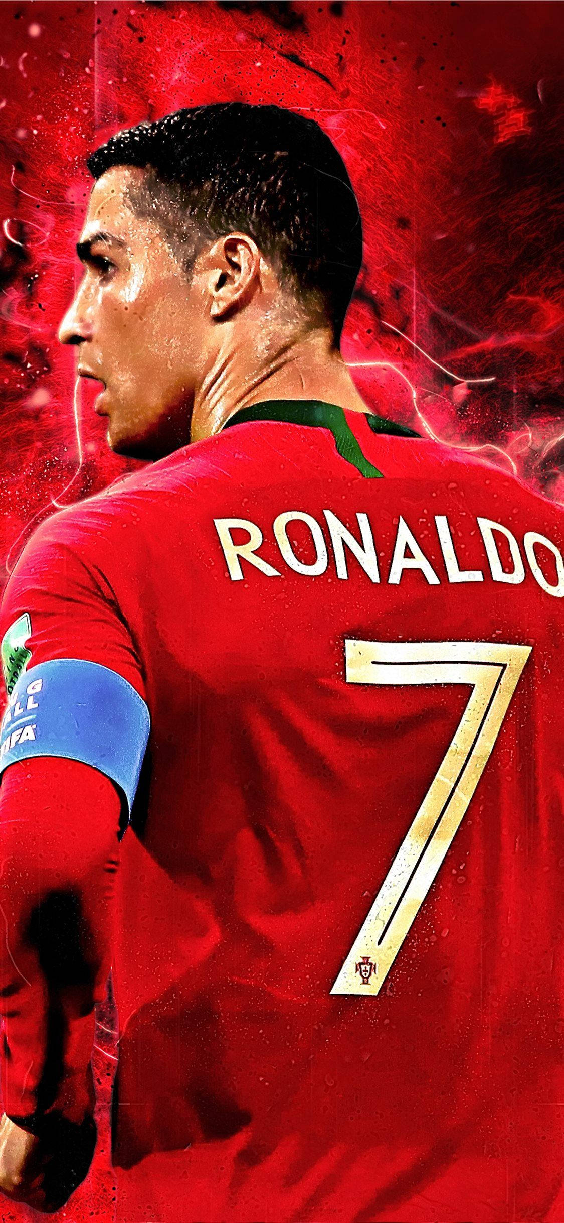 Червен CR7 Кристиано Роналдо за iPhone Тапет