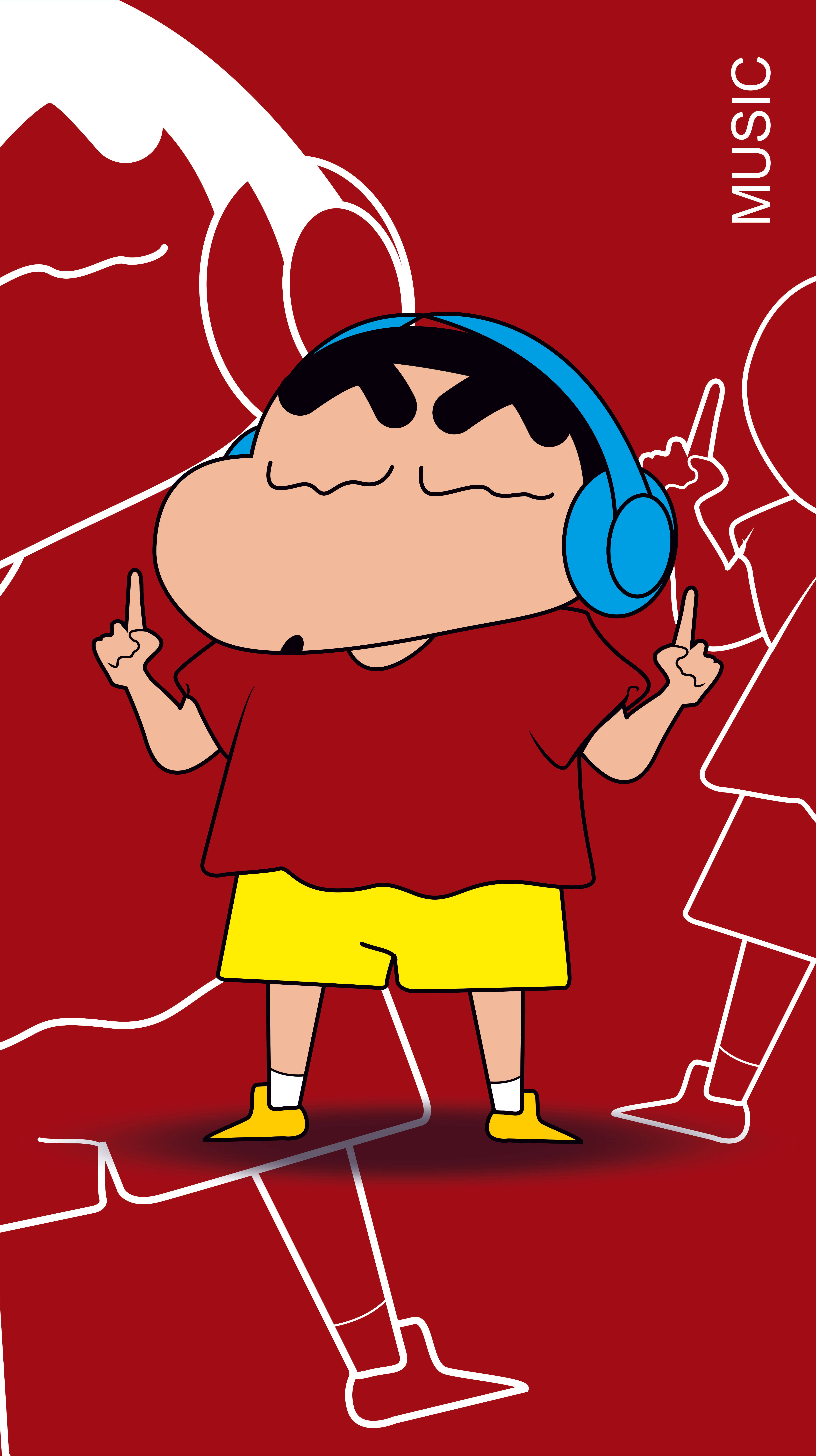 Ярък и цветен тапет за телефон с Crayon Shin-chan в 8K Тапет