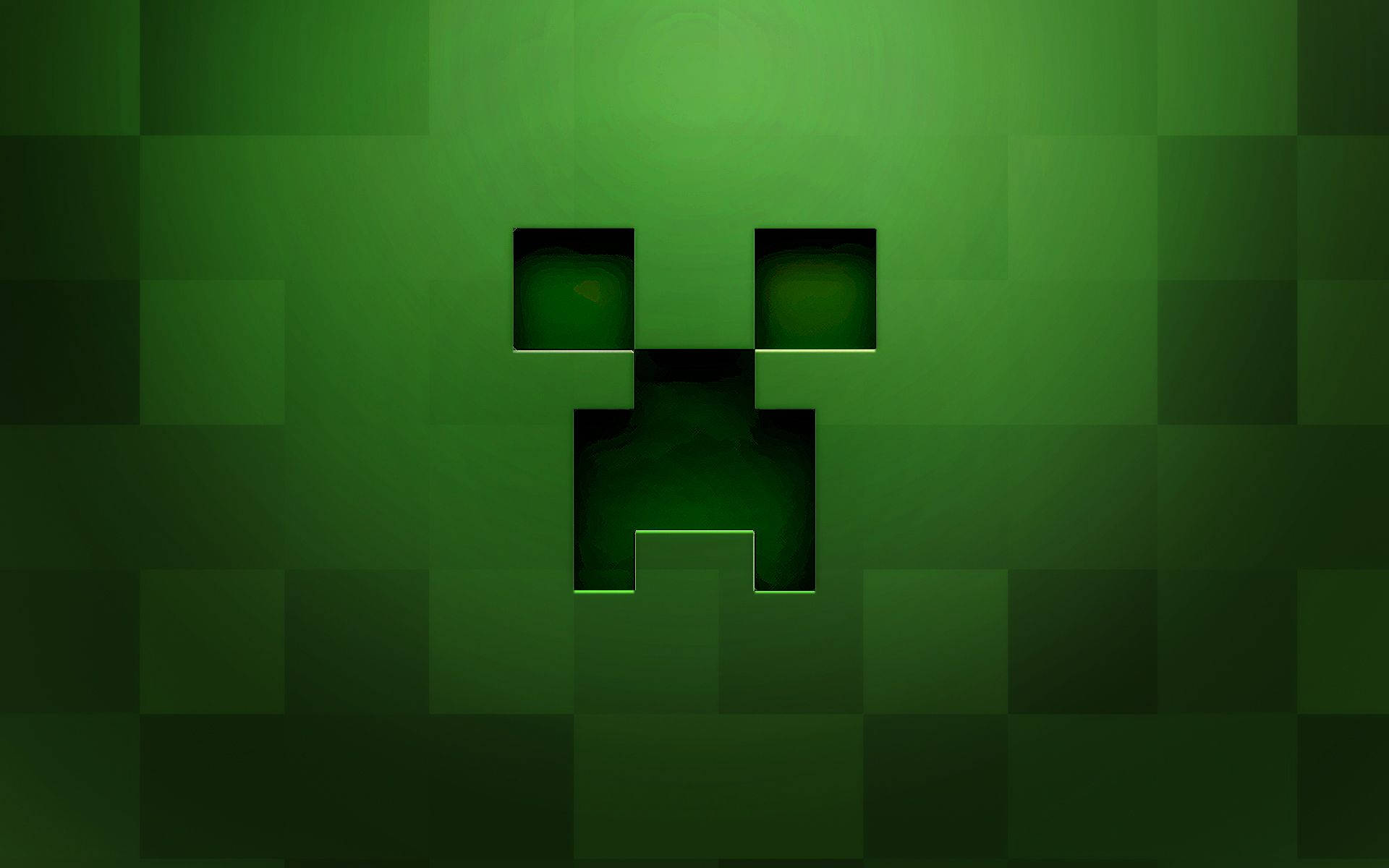 Зелено лице на Creeper в Minecraft Тапет