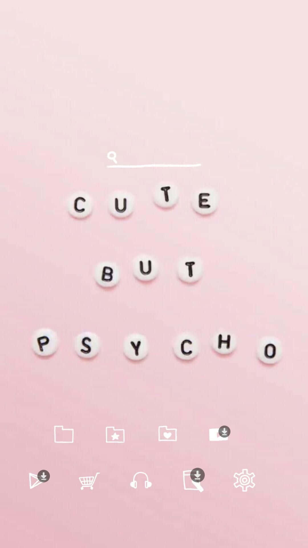 Cute But Psycho Розова естетика за iPhone Тапет