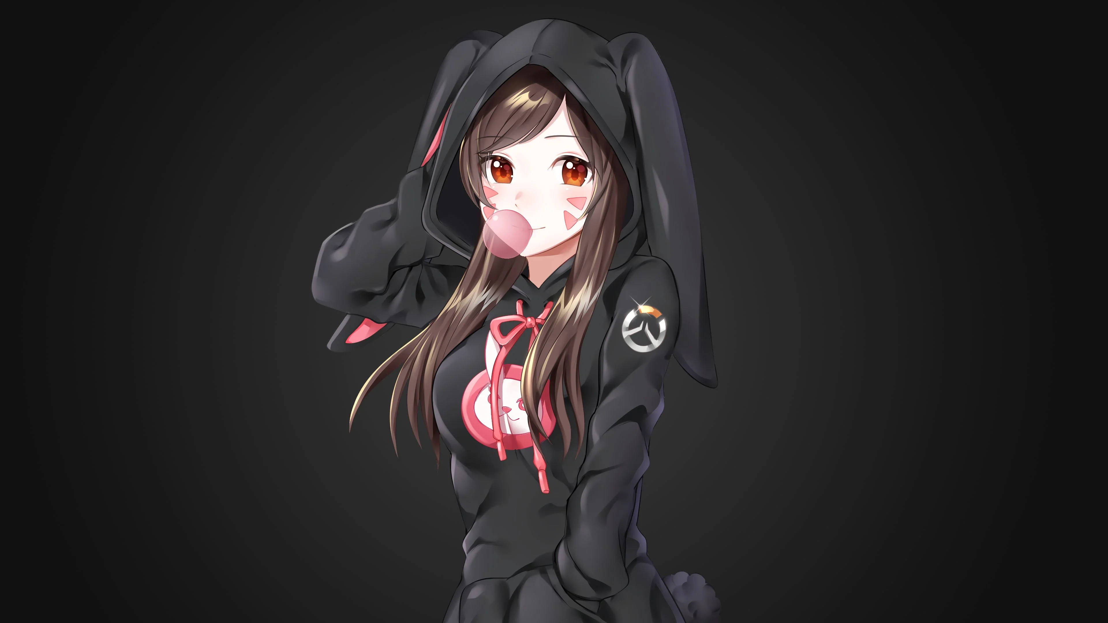 Аниме момиче с качулка D.Va Тапет