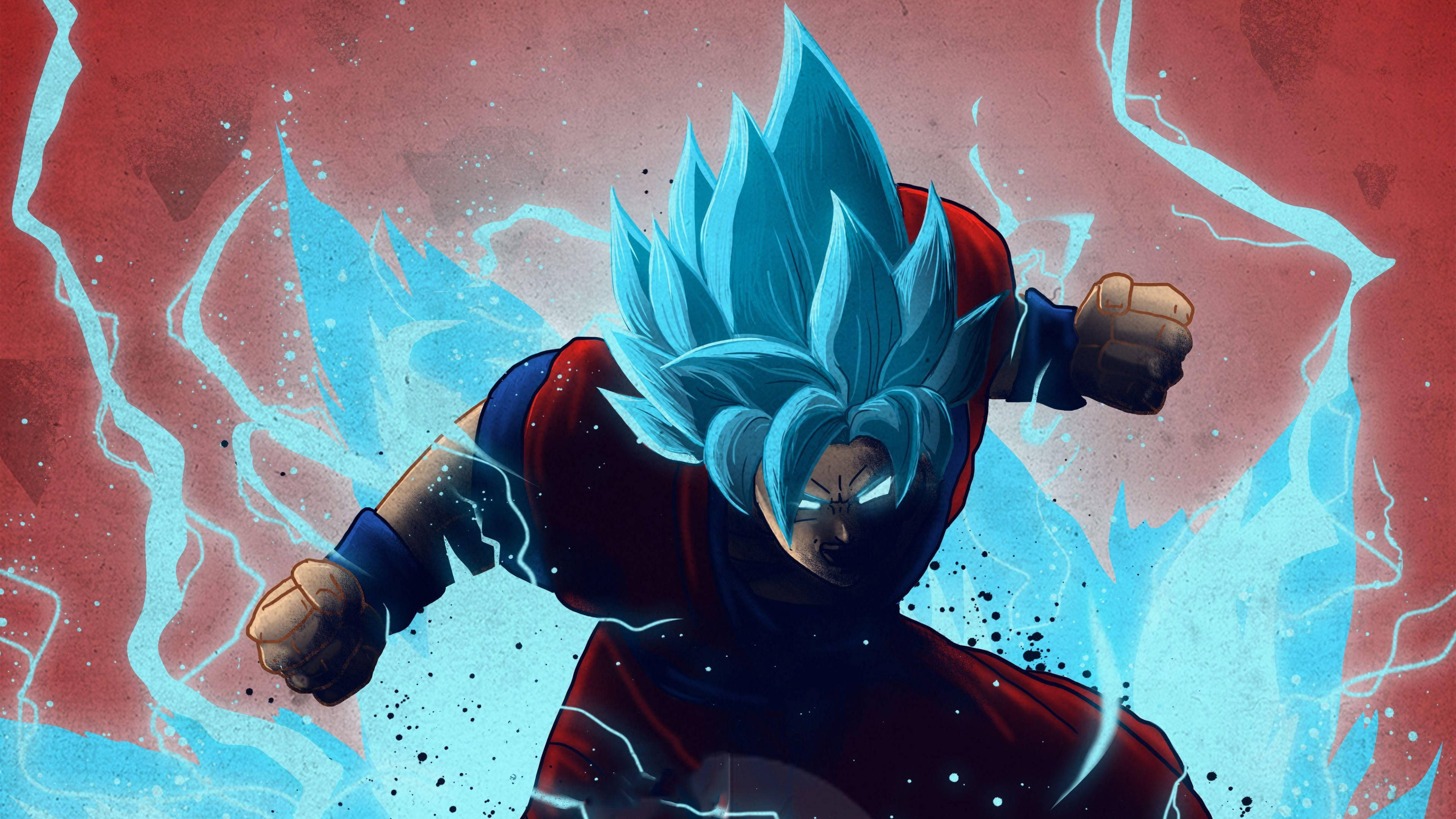 Супер Сайян Син Гоку DBZ 4K Тапет