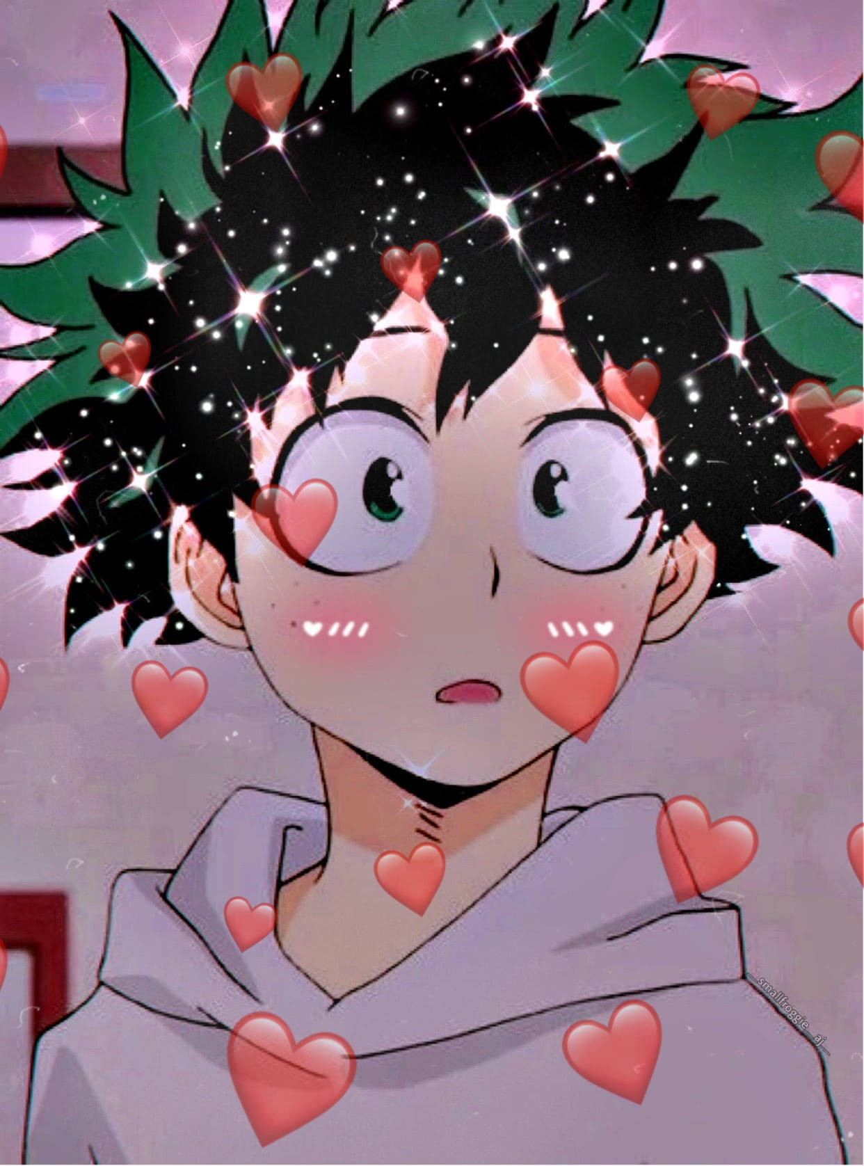 Deku Сладки Червени Сърца Тапет