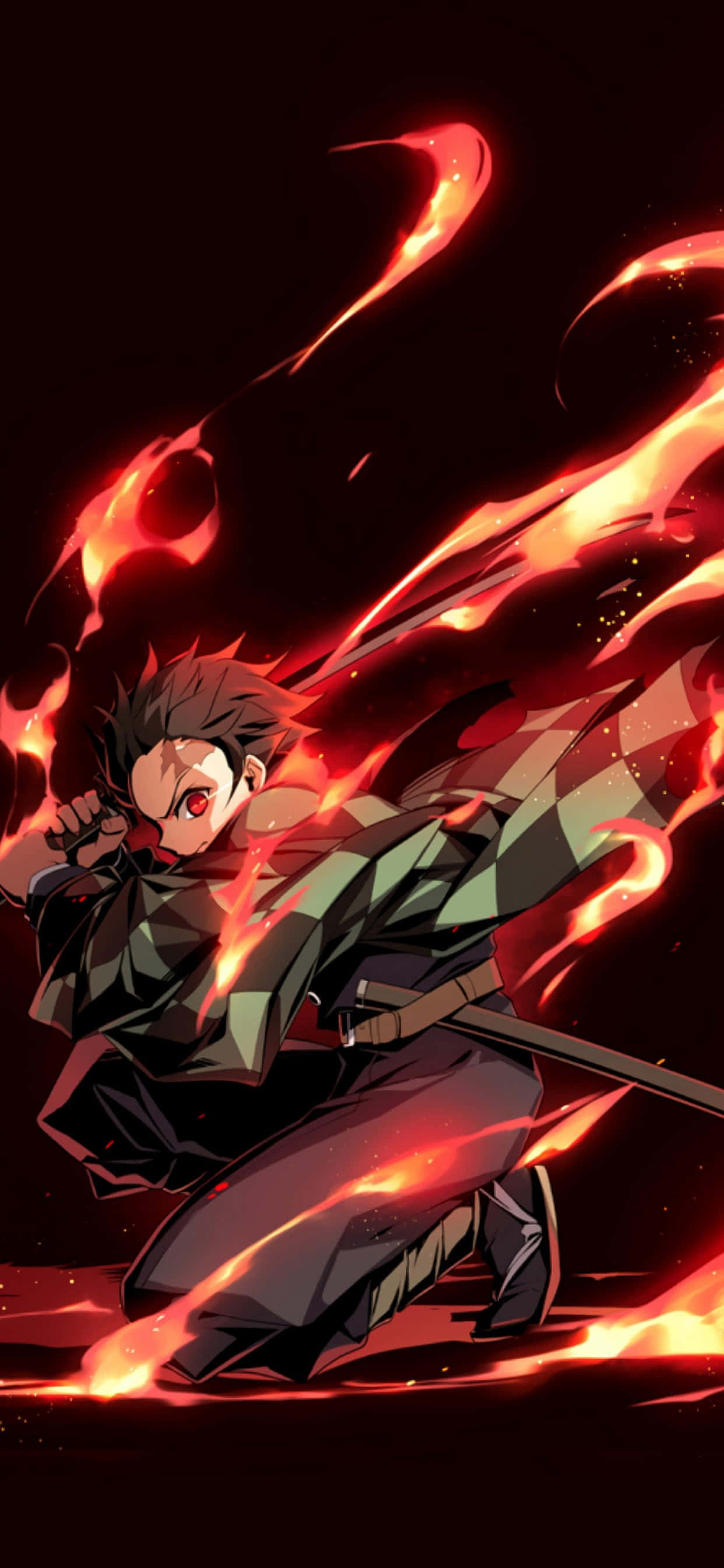 Огнено дишане от аниме Demon Slayer Тапет