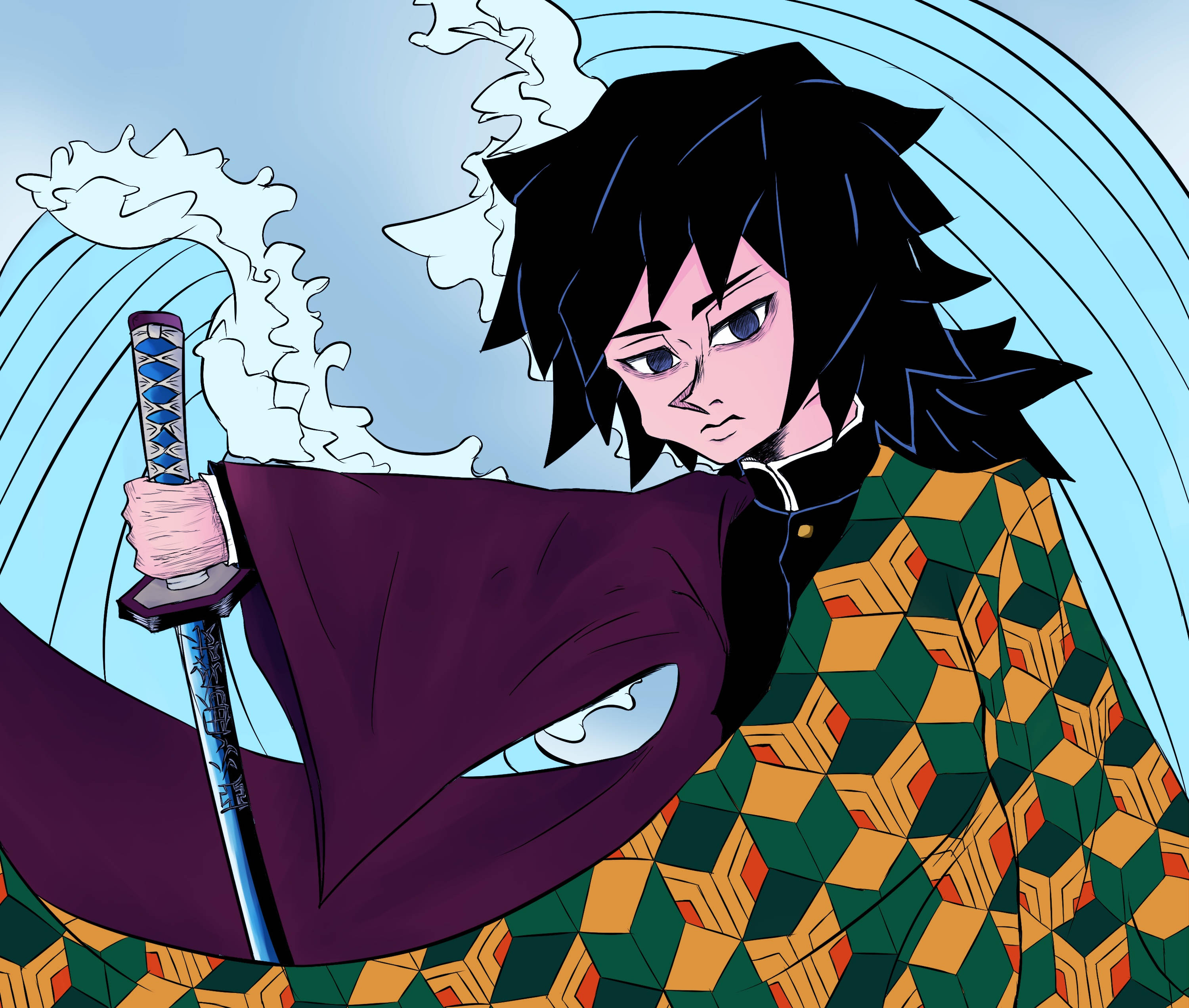 Готино изкуство за Demon Slayer Тапет