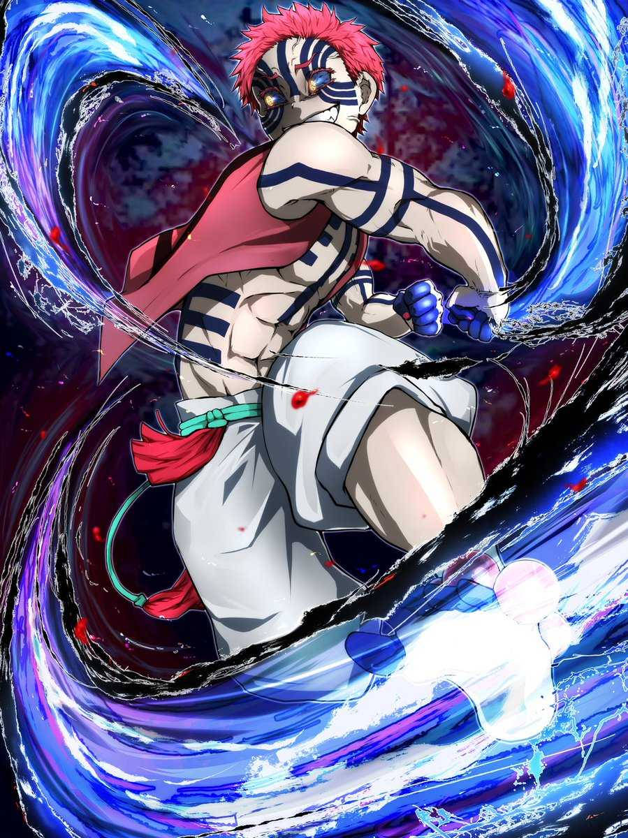 Demon Slayer Akaza унищожителен тип движение Тапет