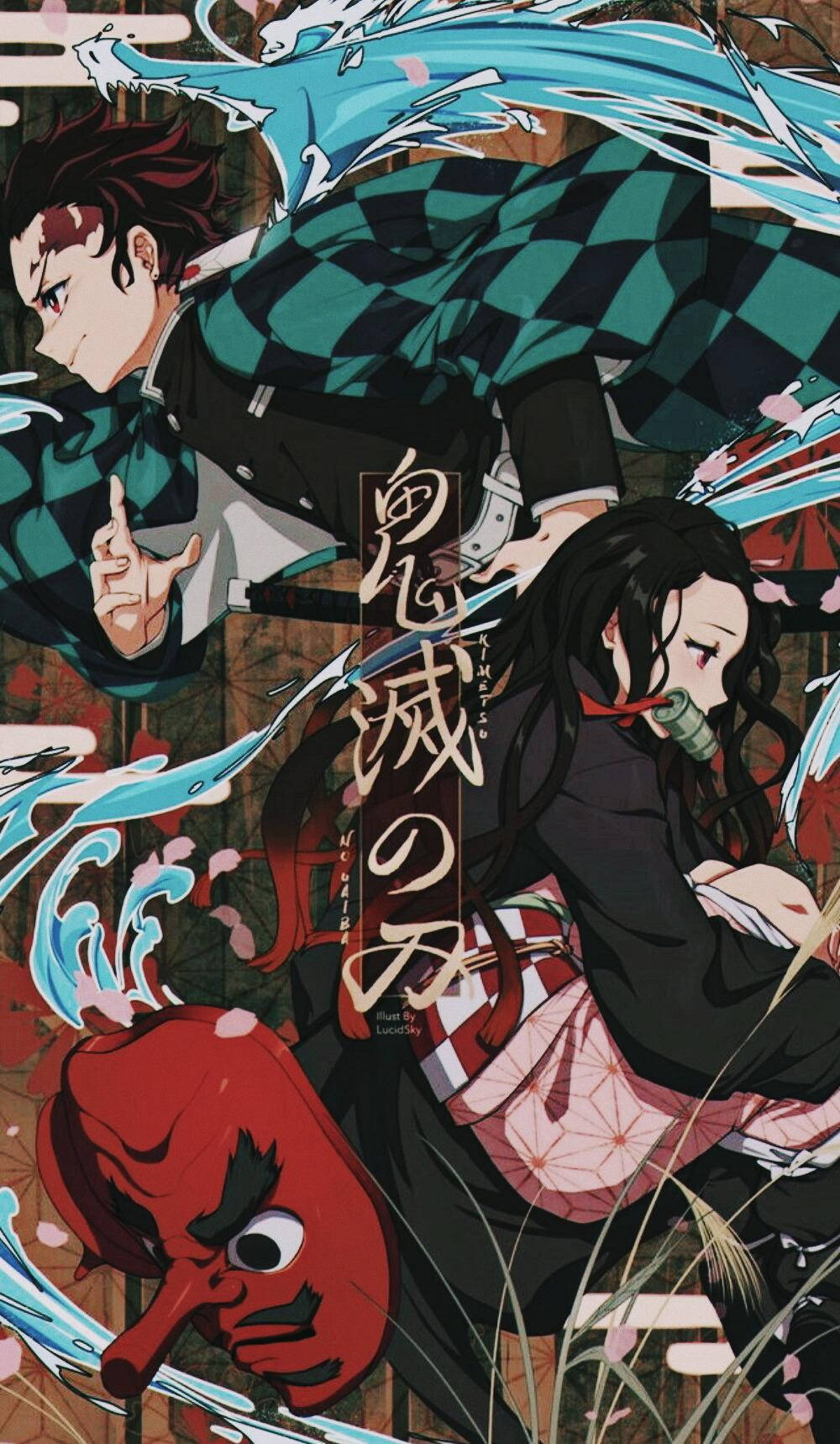 Изкуство на Танджиро от Demon Slayer с десета форма Тапет