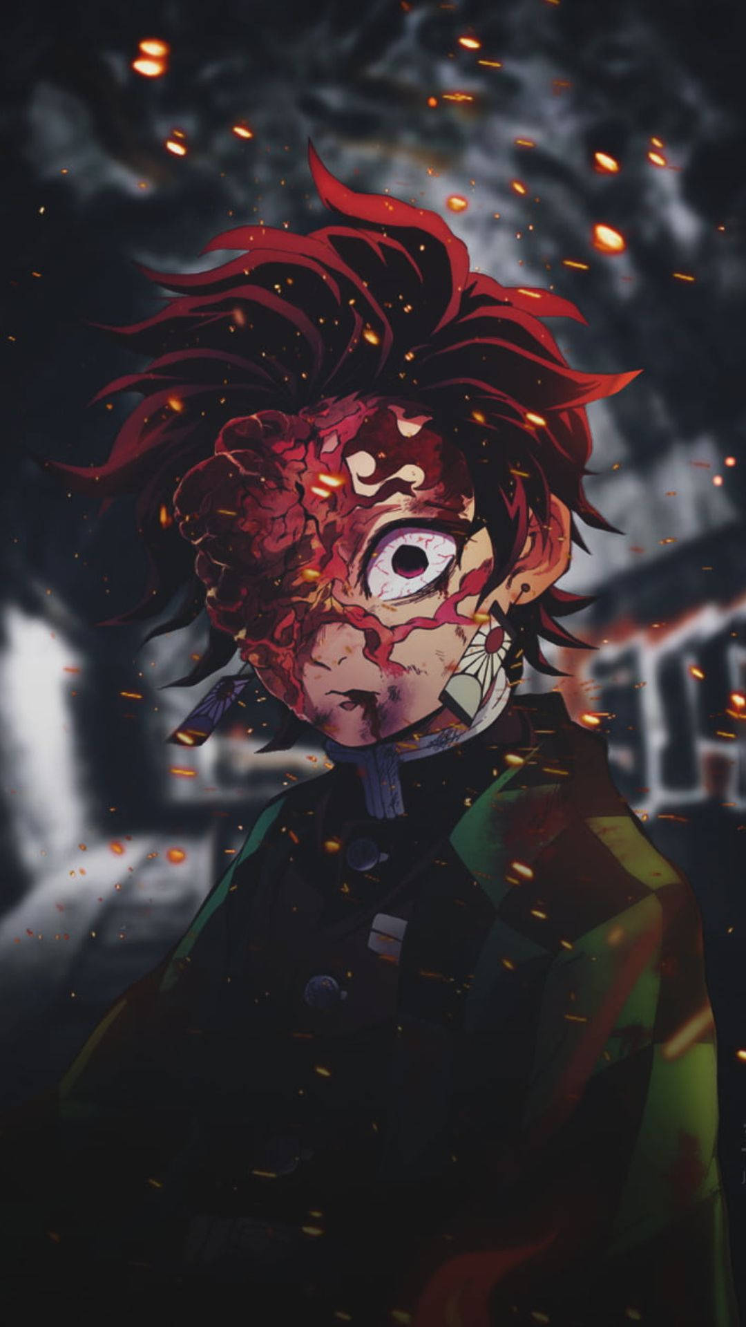 Танджиро в кървава битка Demon Slayer PFP Тапет
