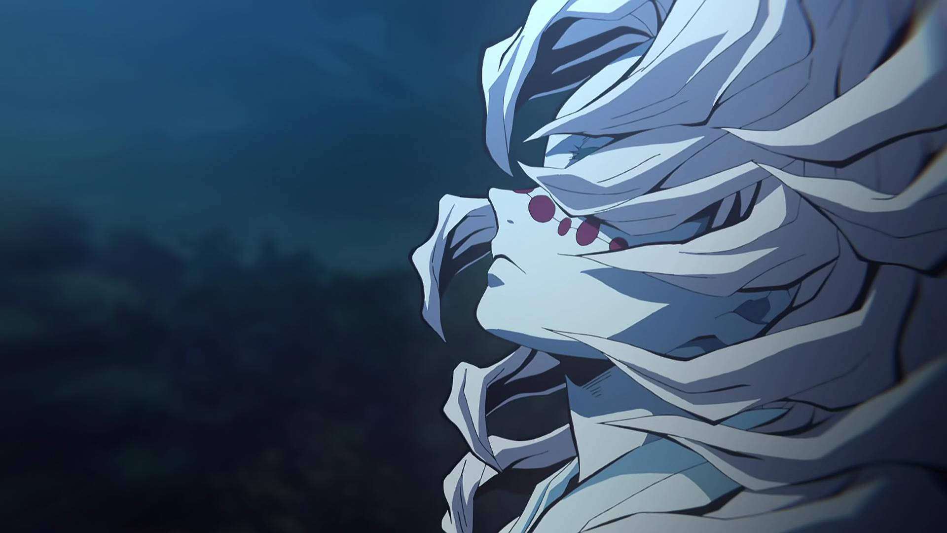 Зловещият поглед на Руи от Demon Slayer Тапет