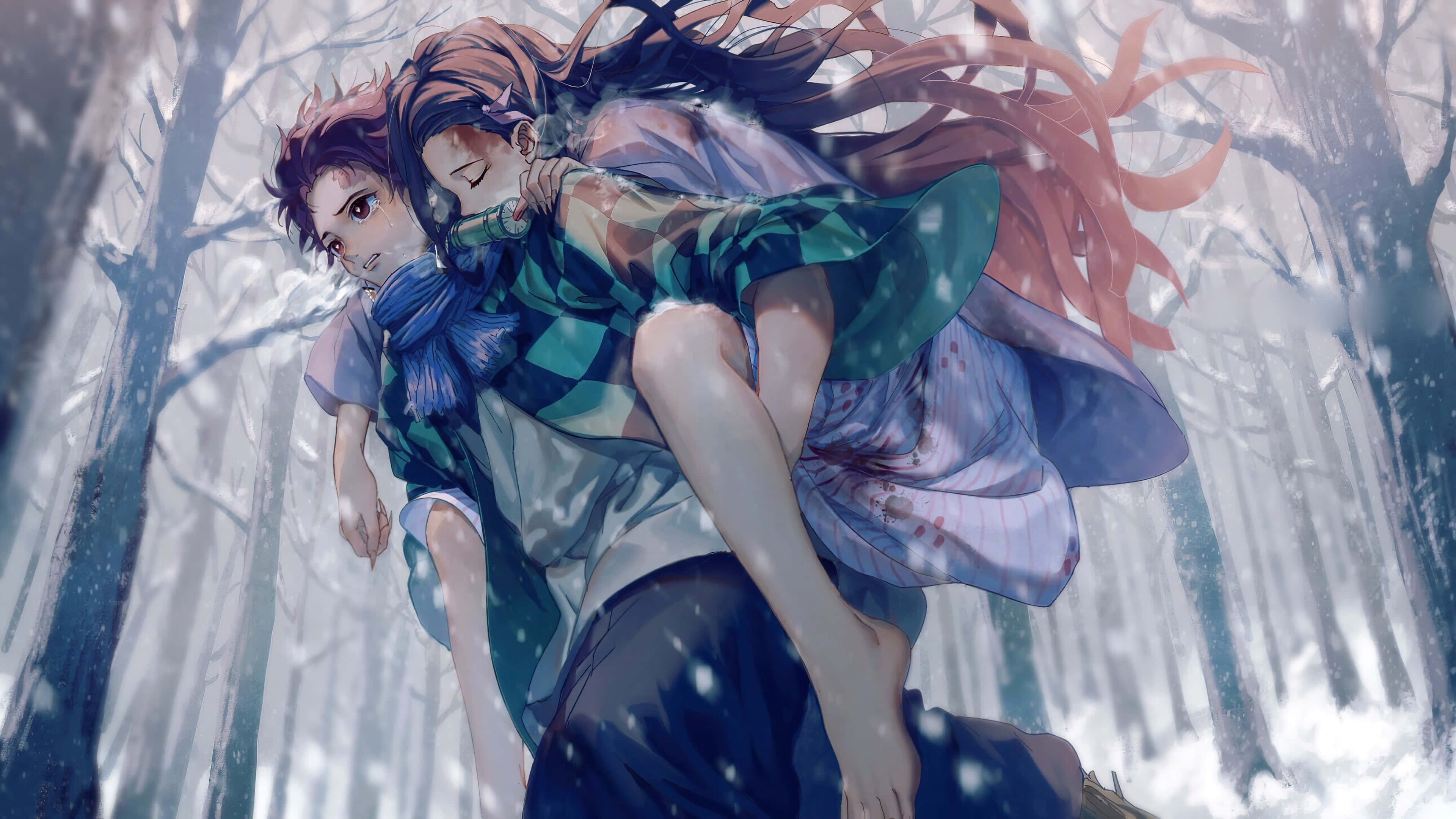 Танджиро освобождава дишането на слънцето в Demon Slayer Тапет