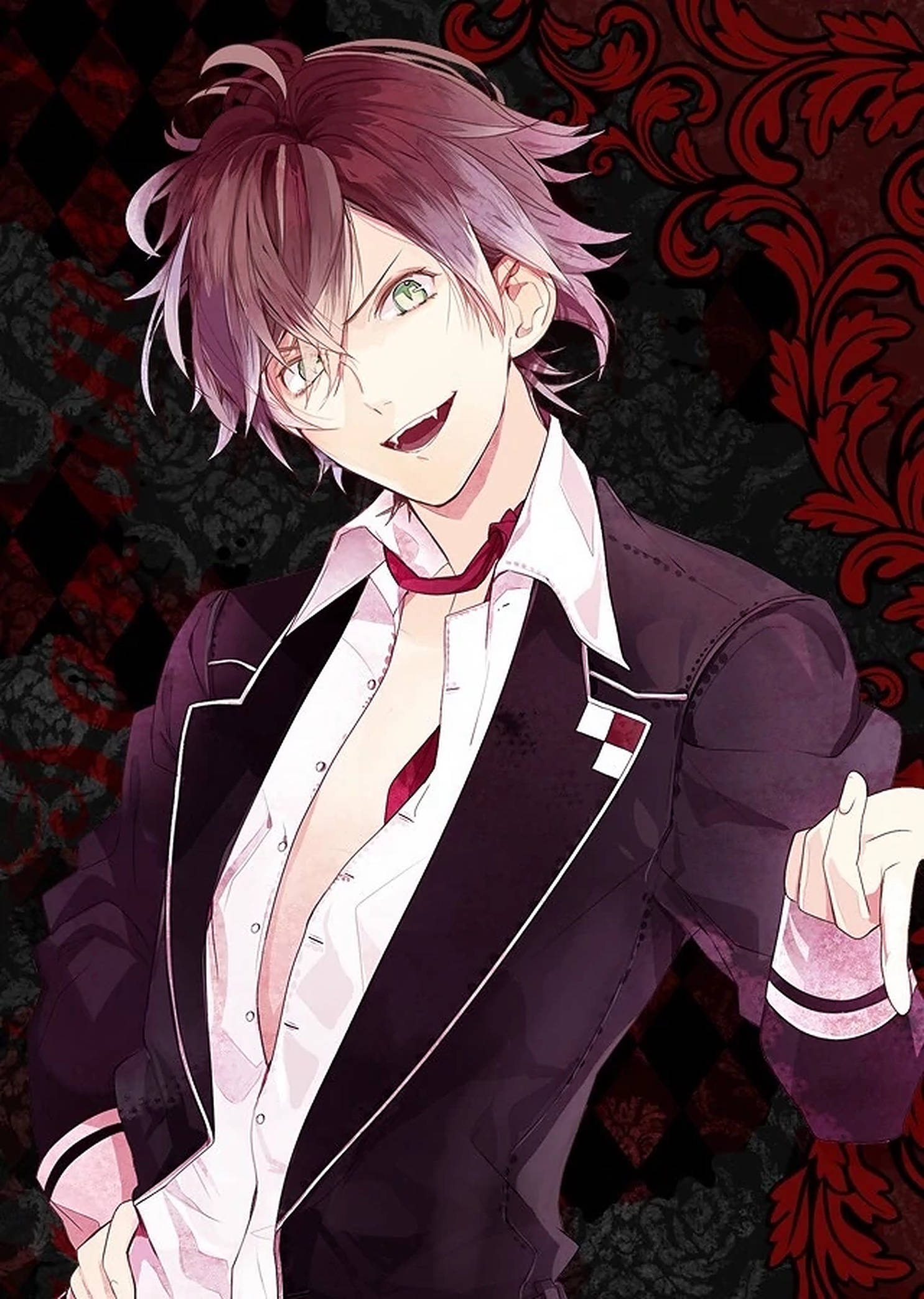 Diabolik Lovers Аято Червен Постер Тапет