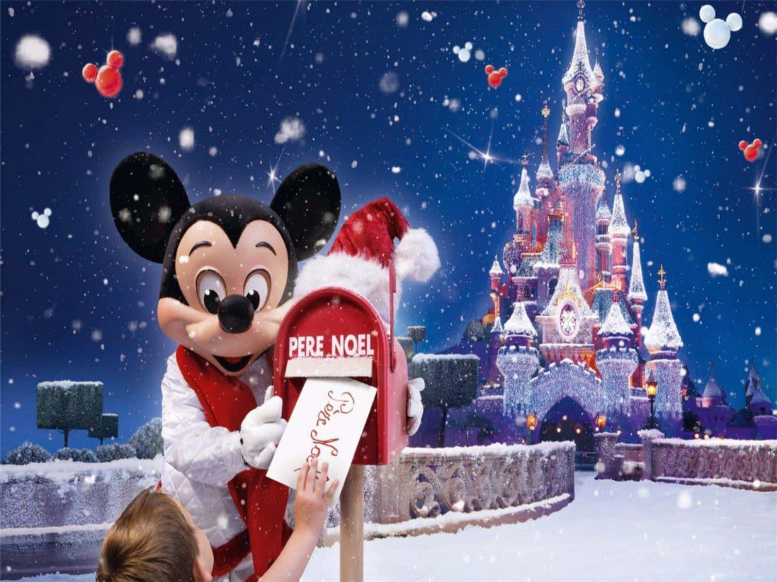 Празнуйте радостта на Коледа с Disney Тапет