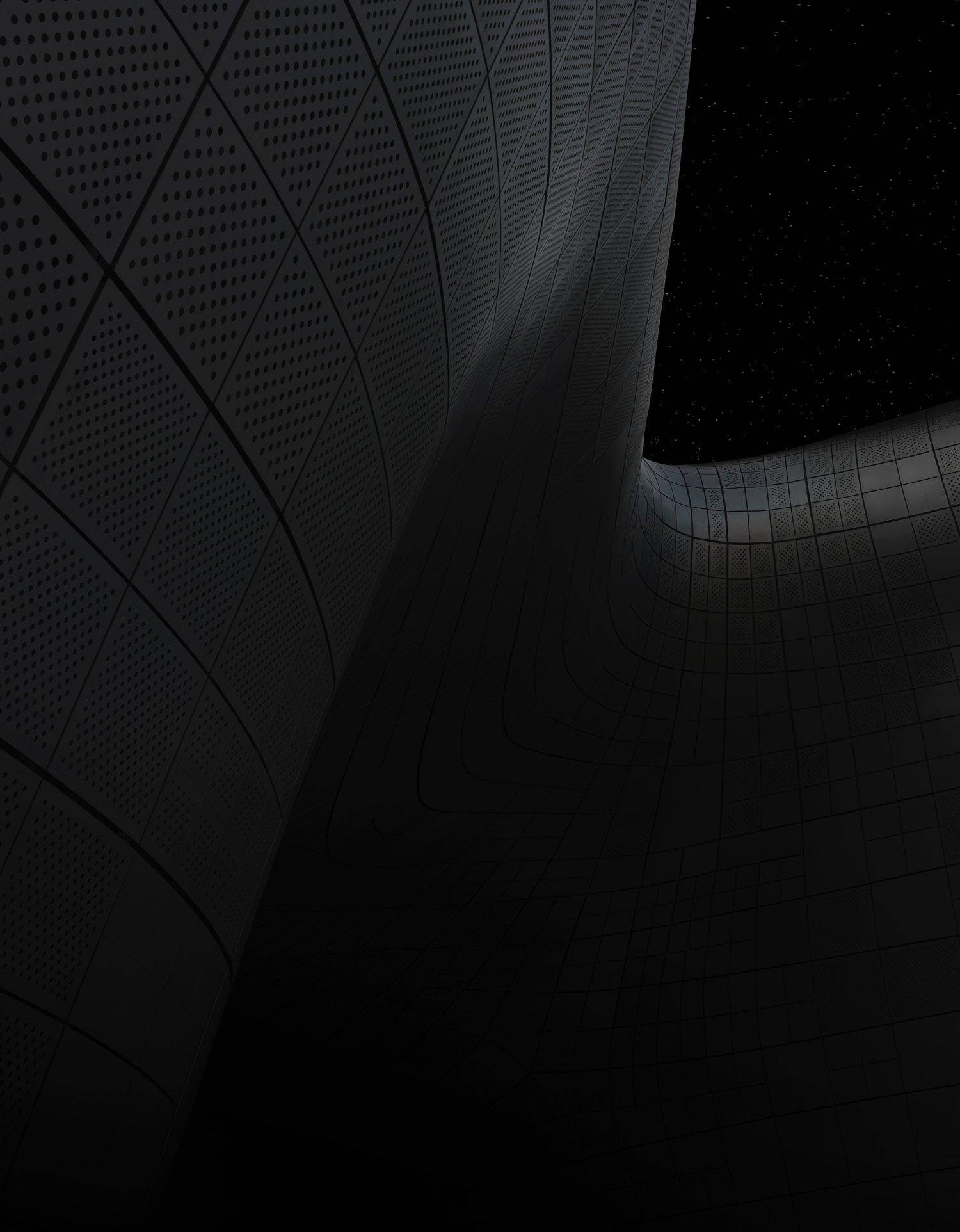 Dongdaemun Design Plaza в тъмен режим Тапет