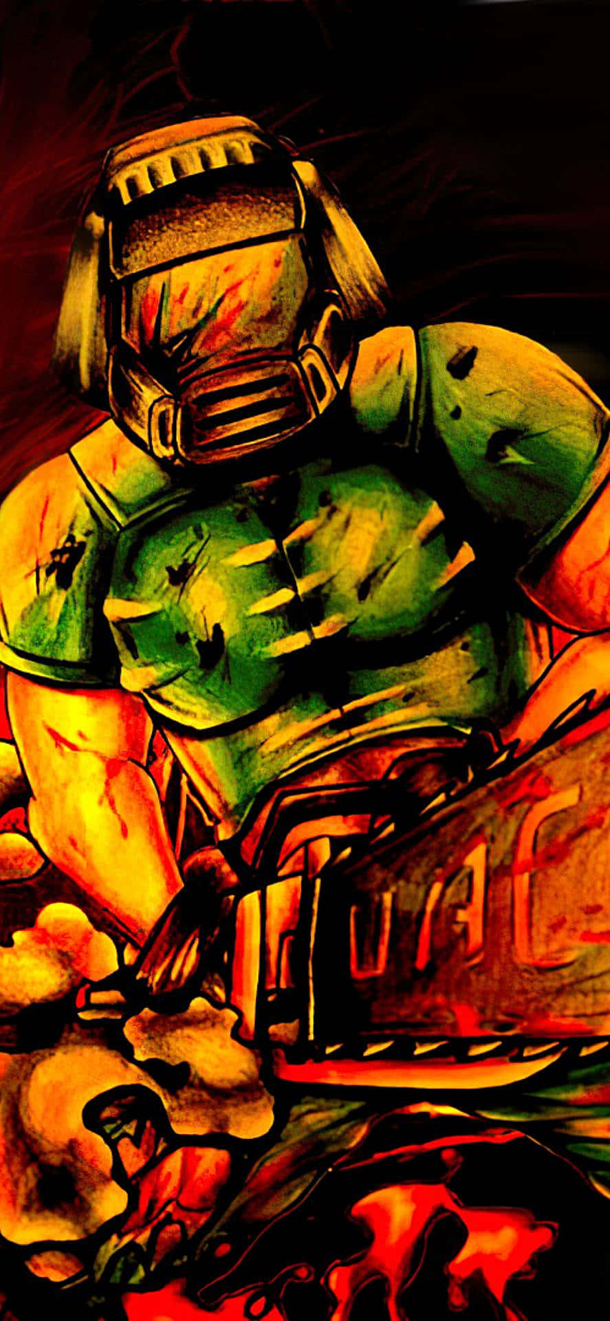 Измислен персонаж Doom Guy Pixel 3xl Doom Eternal Shooter фон Тапет