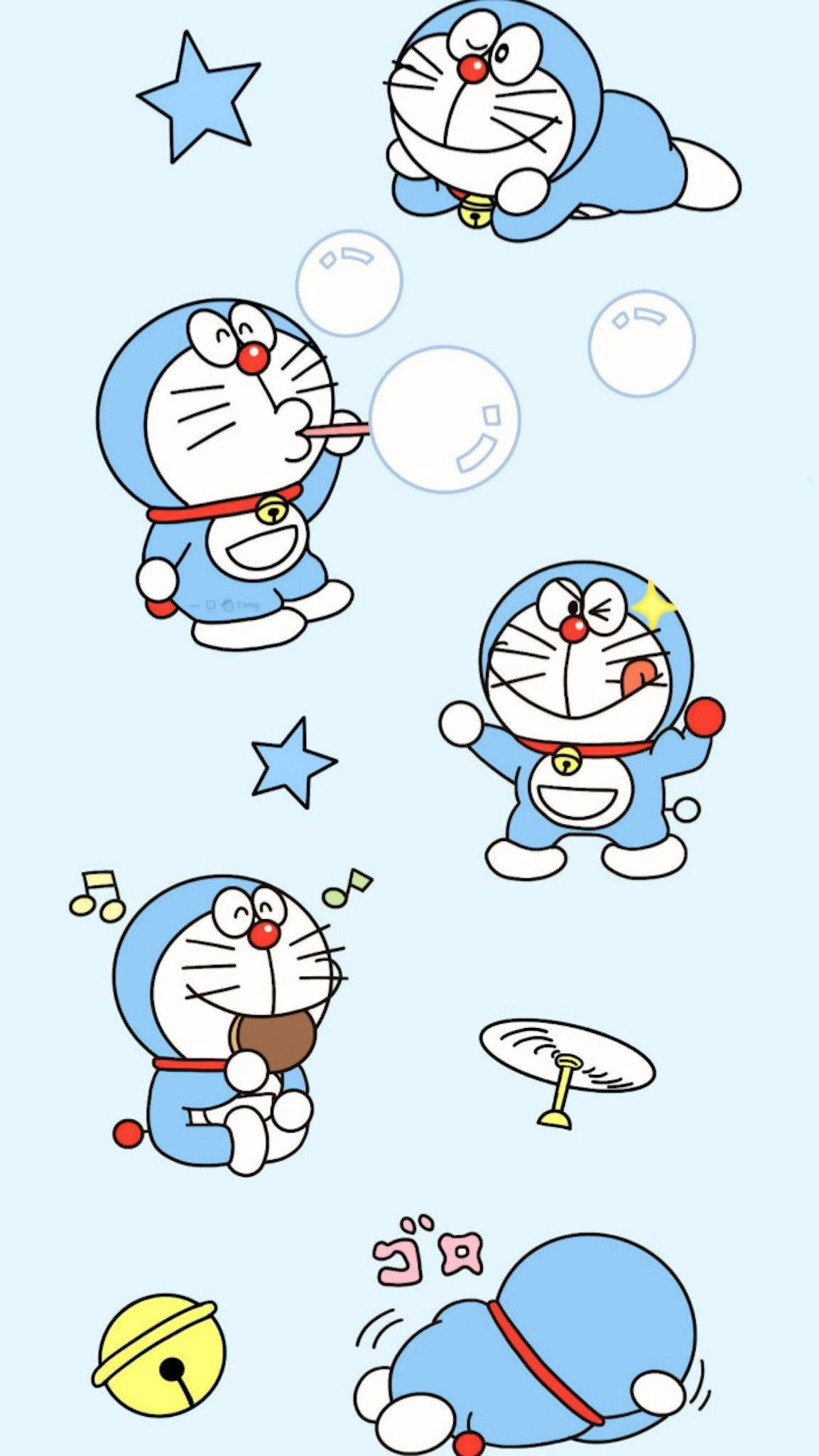 Завладяващо дигитално изкуство Doraemon за iPhone Тапет