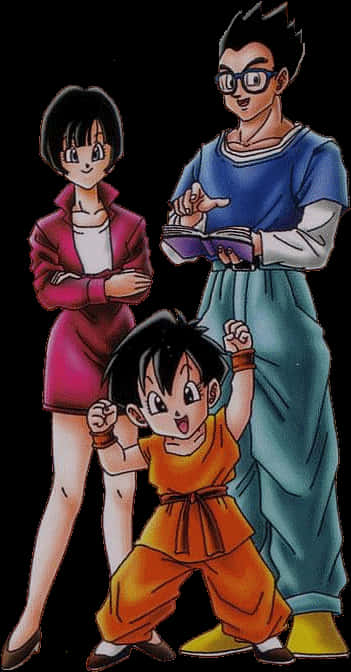 Илюстрация на семейство Гохан от Dragon Ball Тапет