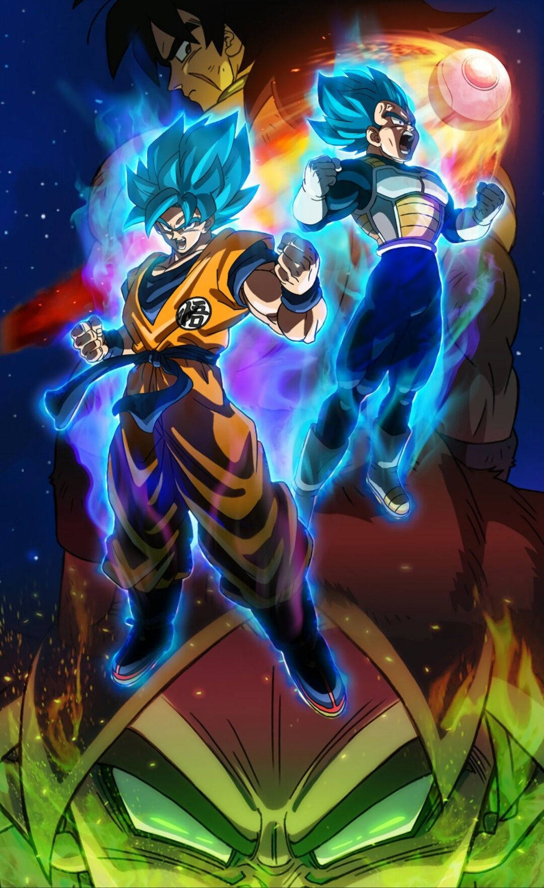 Сон Гоку в режим Супер Саян Син от филма Dragon Ball Super Broly Тапет