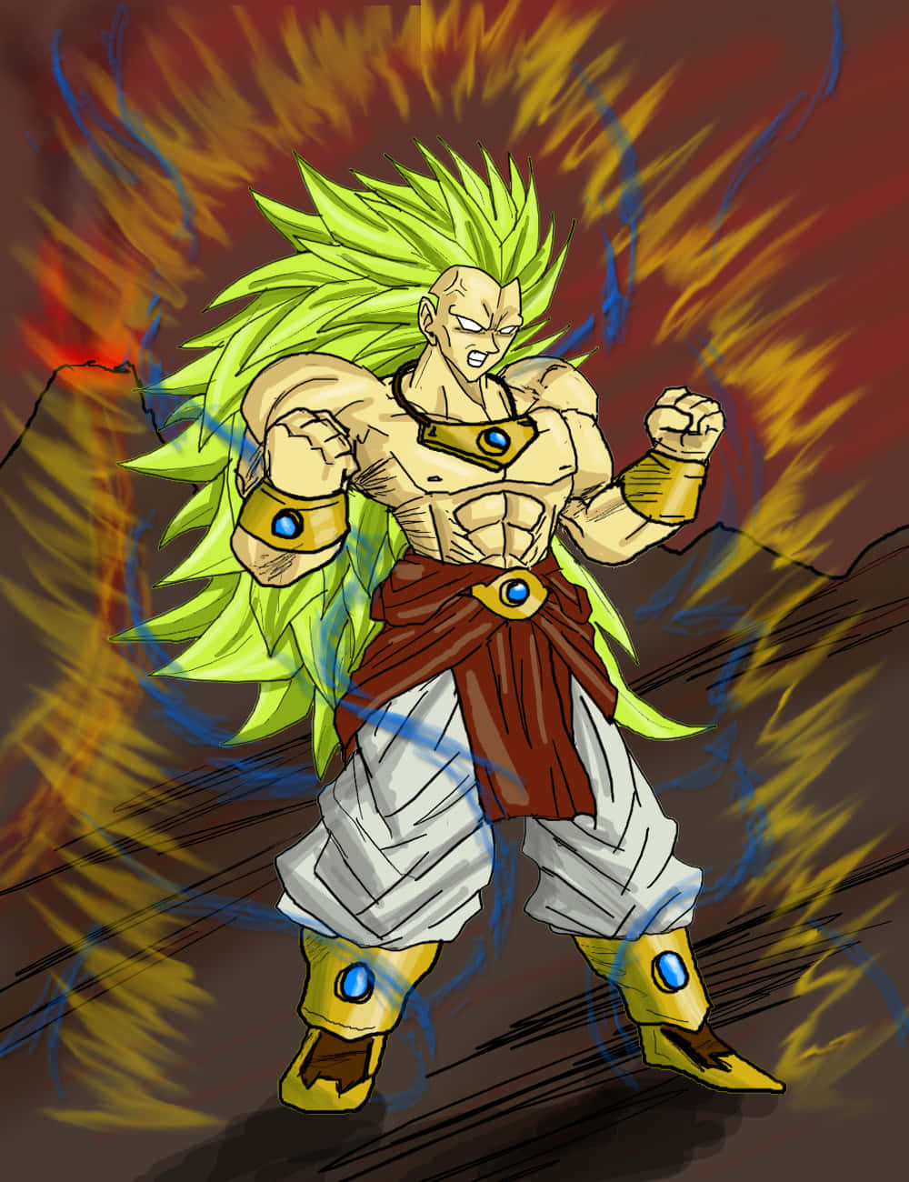 Ела и се присъедини към епичната битка между Гоку и Броли в Dragon Ball Super! Тапет