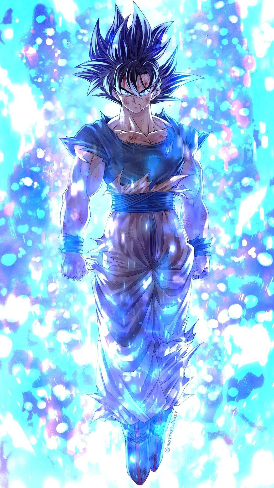 Готино синьо изкуство Dragon Ball Z Тапет