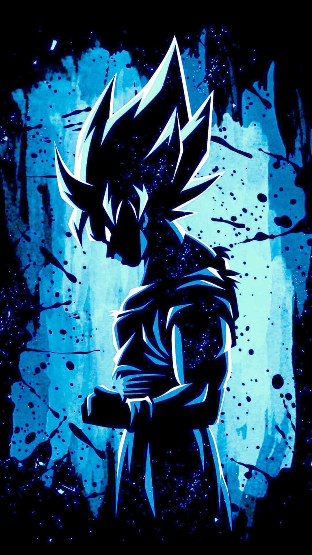 Болен аниме Гоку Dragon Ball Z син естетика Тапет