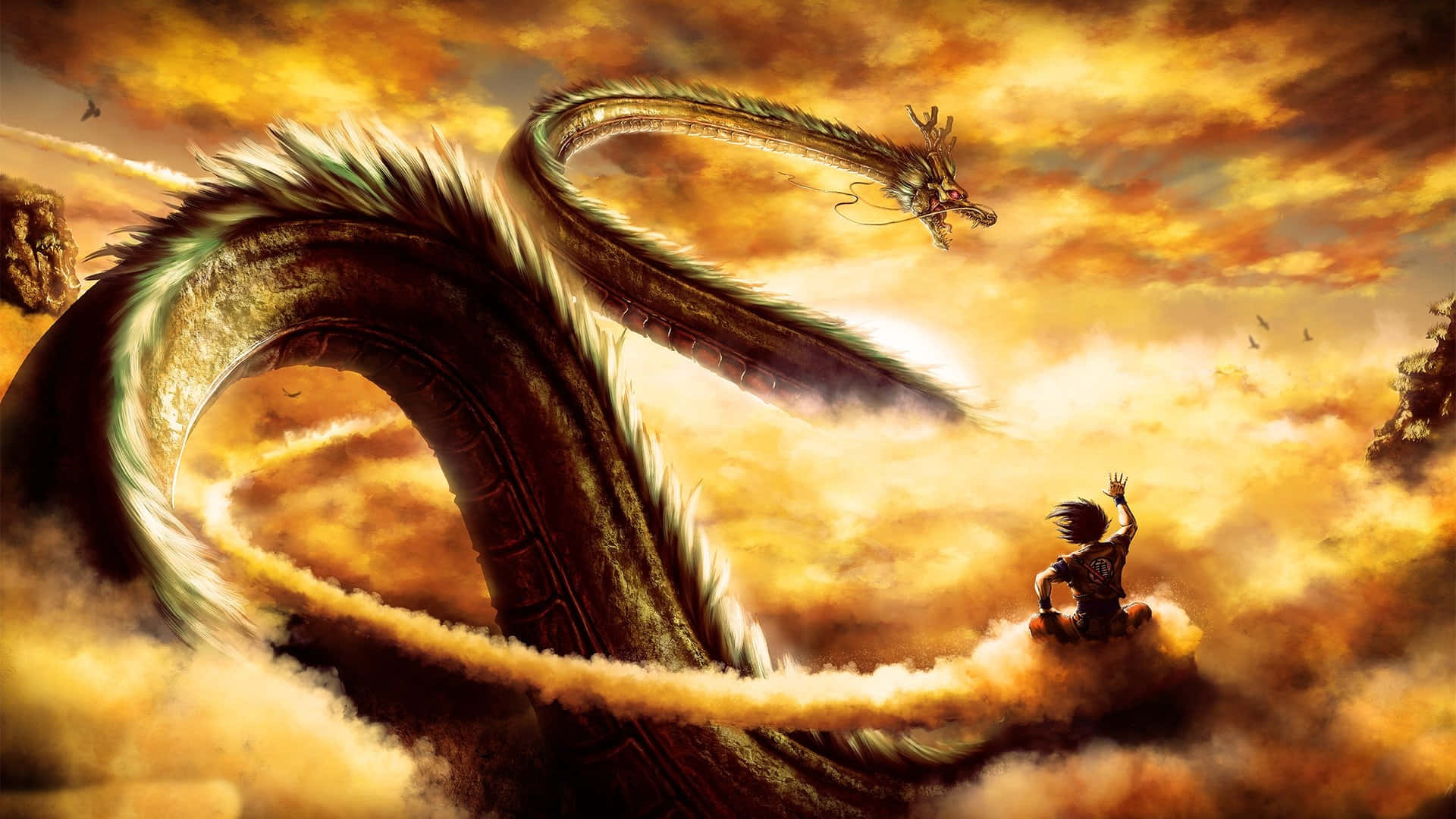 Снимка на облаци от Dragon Ball Z Тапет