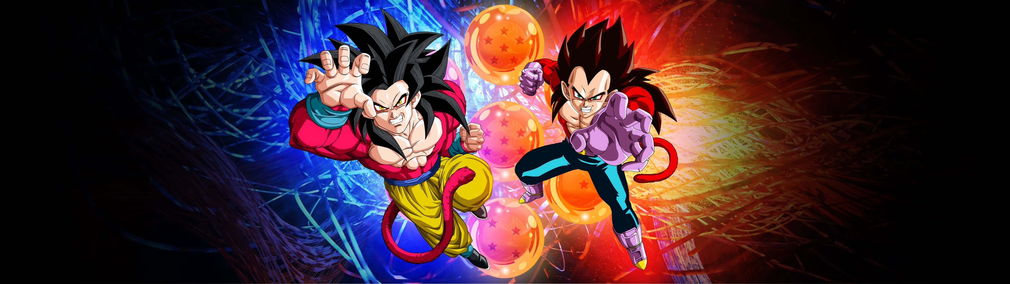 Dragon Balls Vegeta и Goku 3840x1080 Аниме Тапет