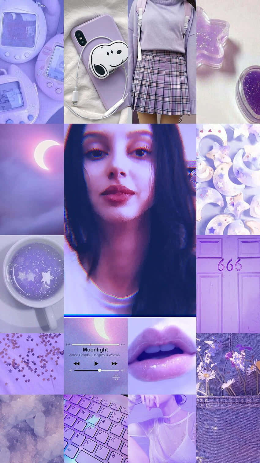 Лила E-Girl естетика Тапет