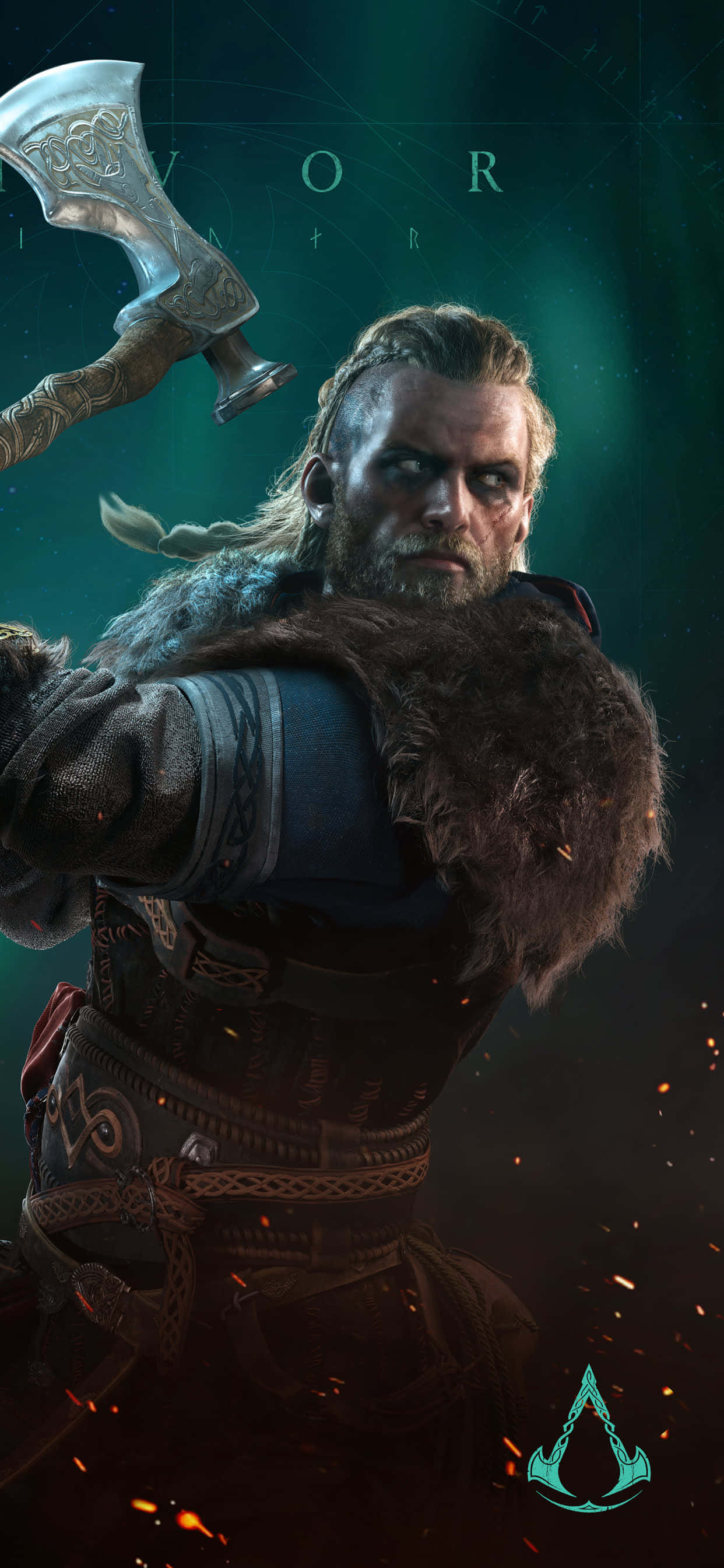 Eivor с брадва iPhone Xs Max Assassin's Creed Valhalla фон Тапет