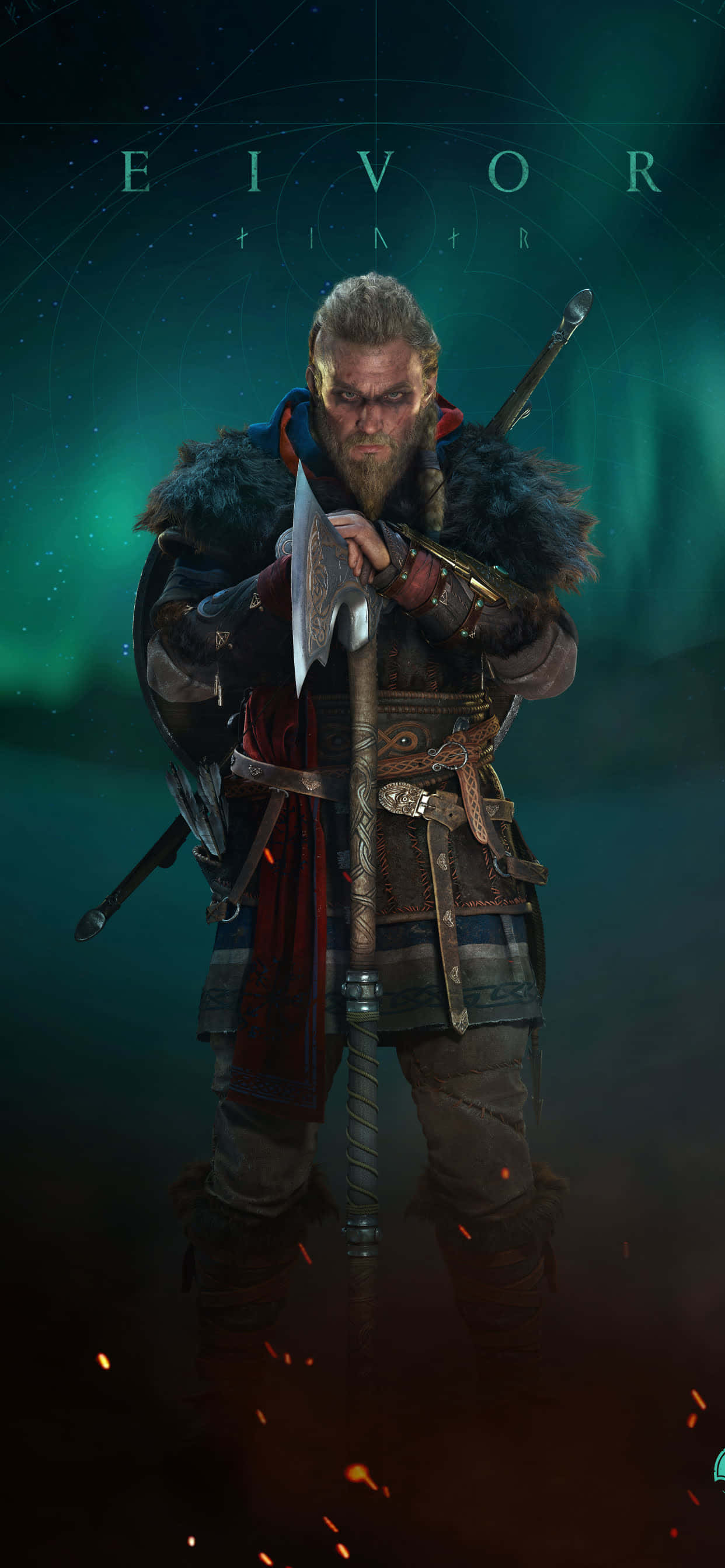 Арт на Ейвор Варинсдотир iPhone Xs Max Assassin's Creed Valhalla фон Тапет