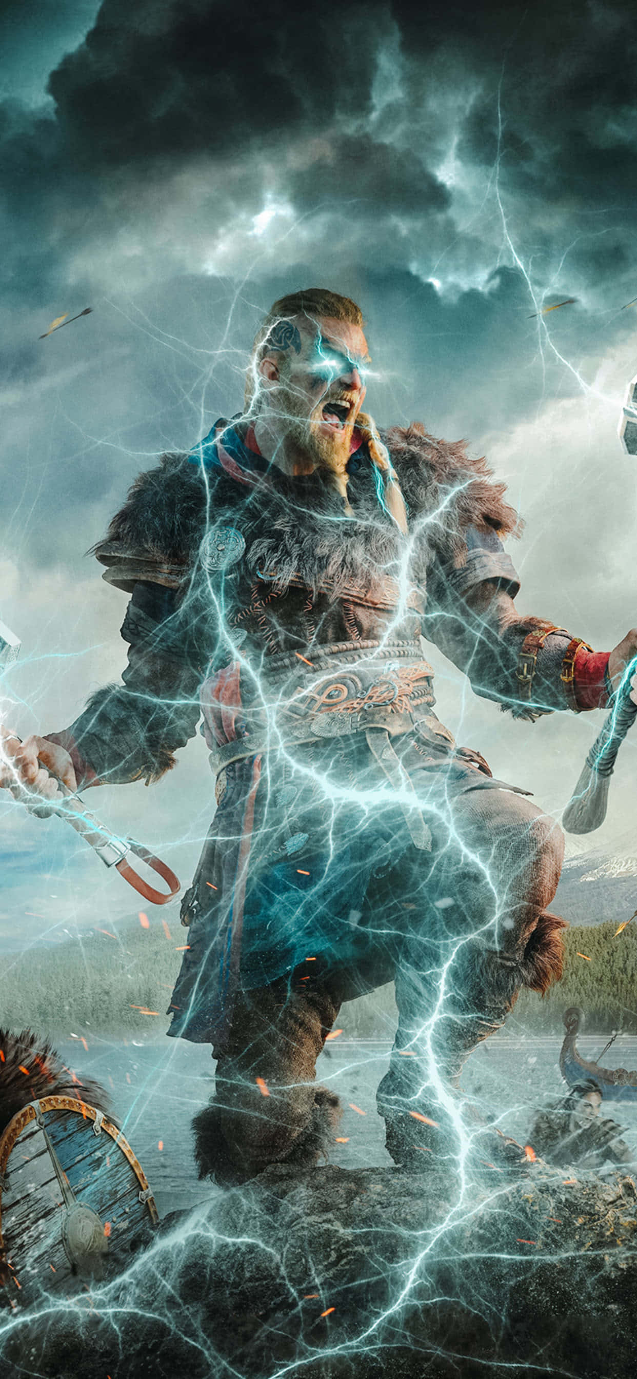 Eivor War Cry iPhone Xs Max Assassin's Creed Valhalla Background Тапет