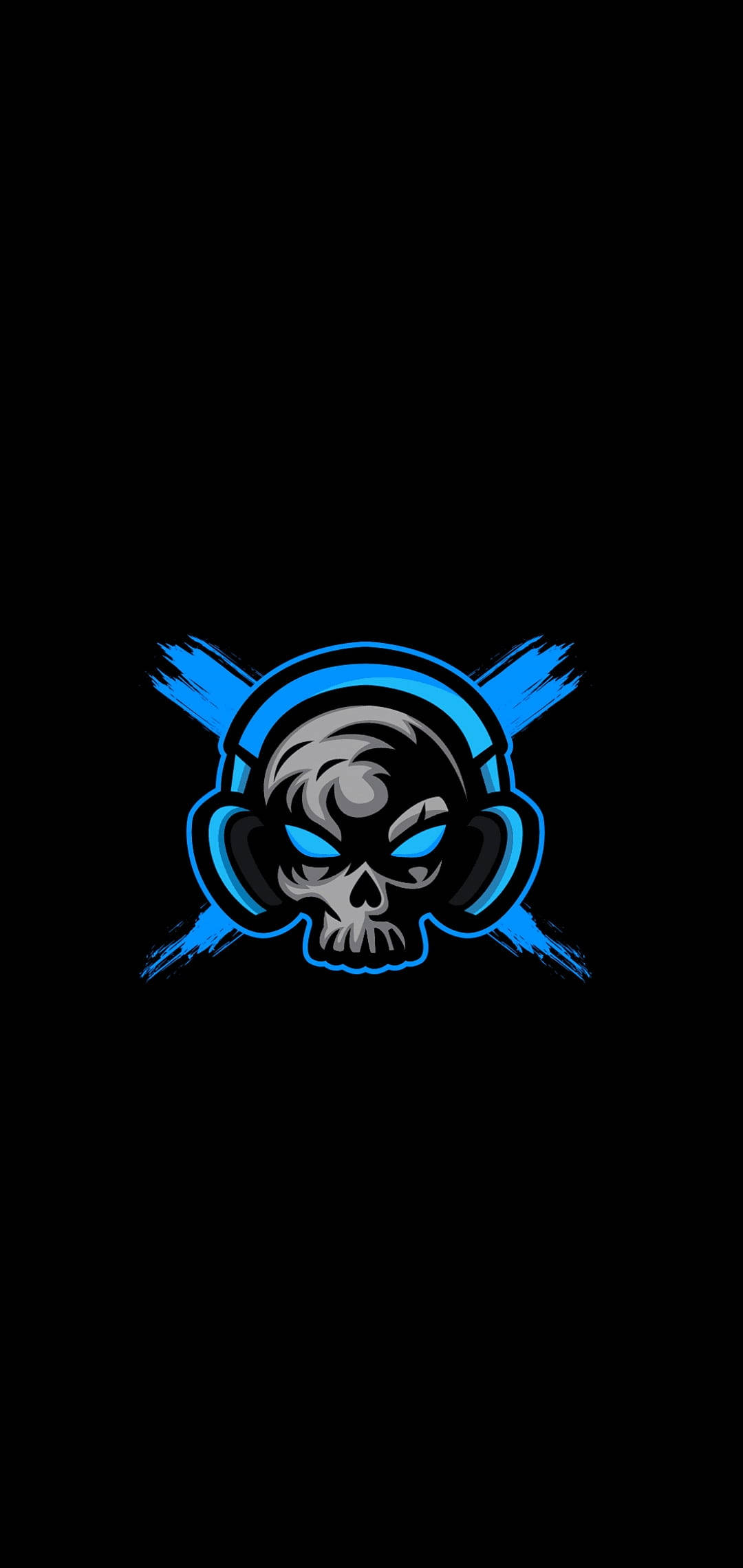 Enthralling Skull with Headphones Gaming Logo HD Тапет