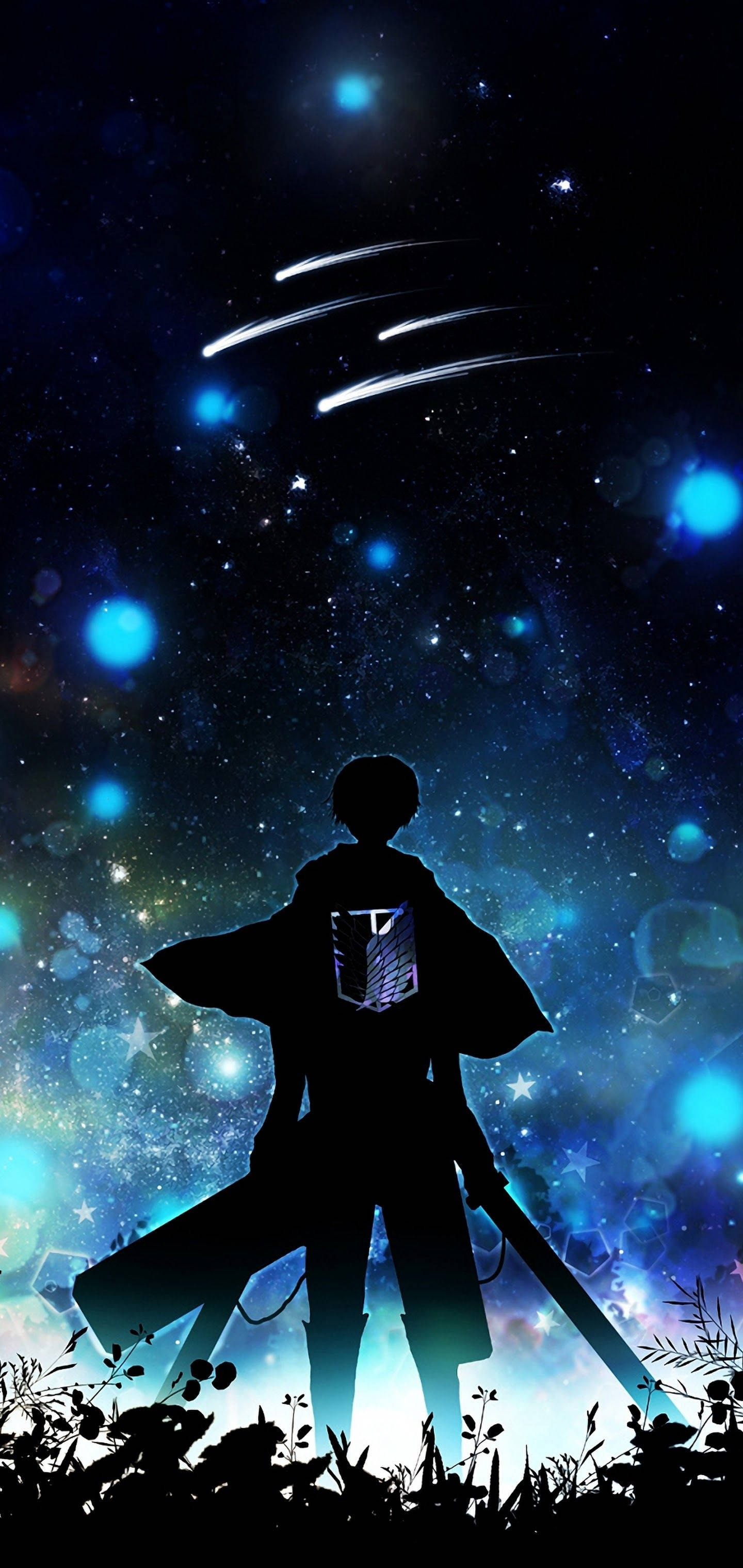 Eren силует Attack On Titan iPhone Тапет