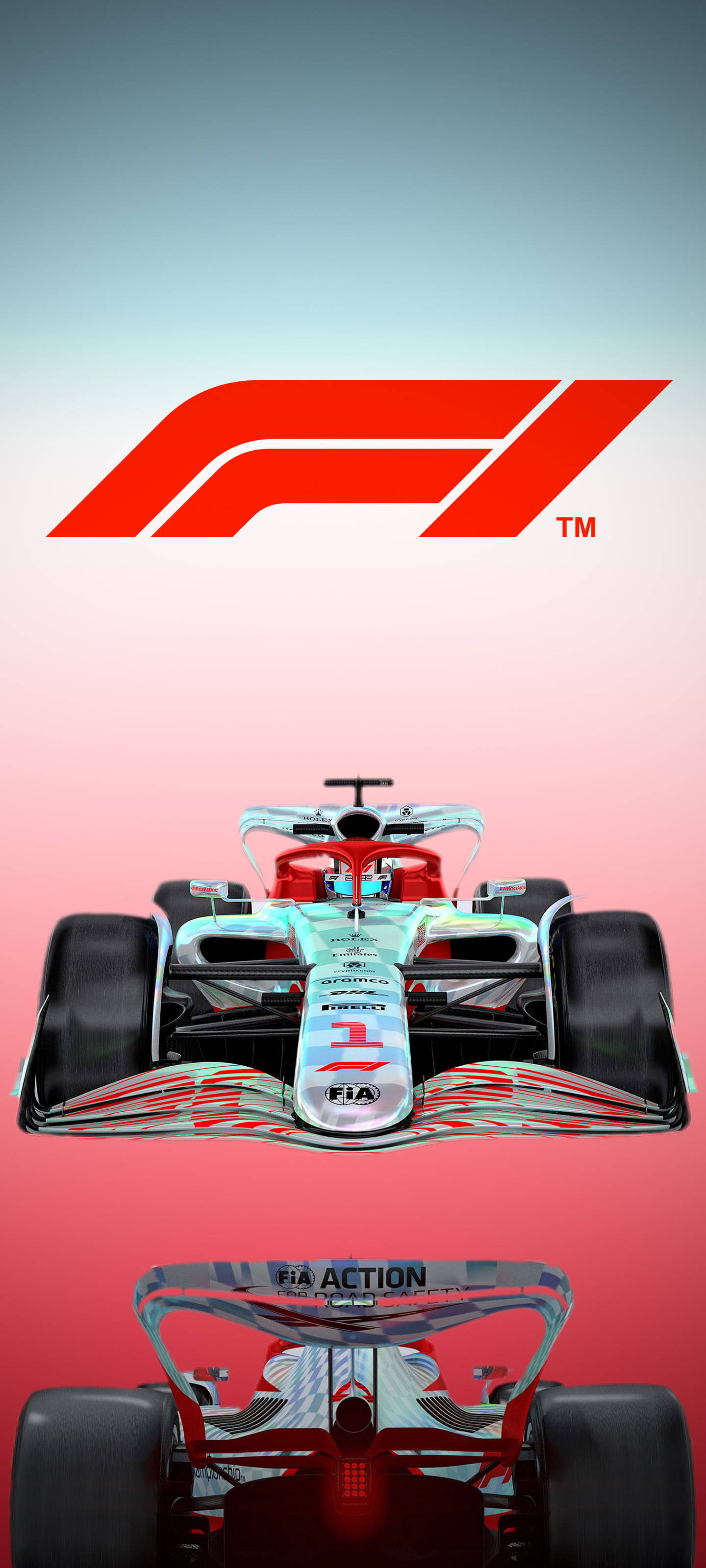 F1 лого градиентен фон iPhone Тапет