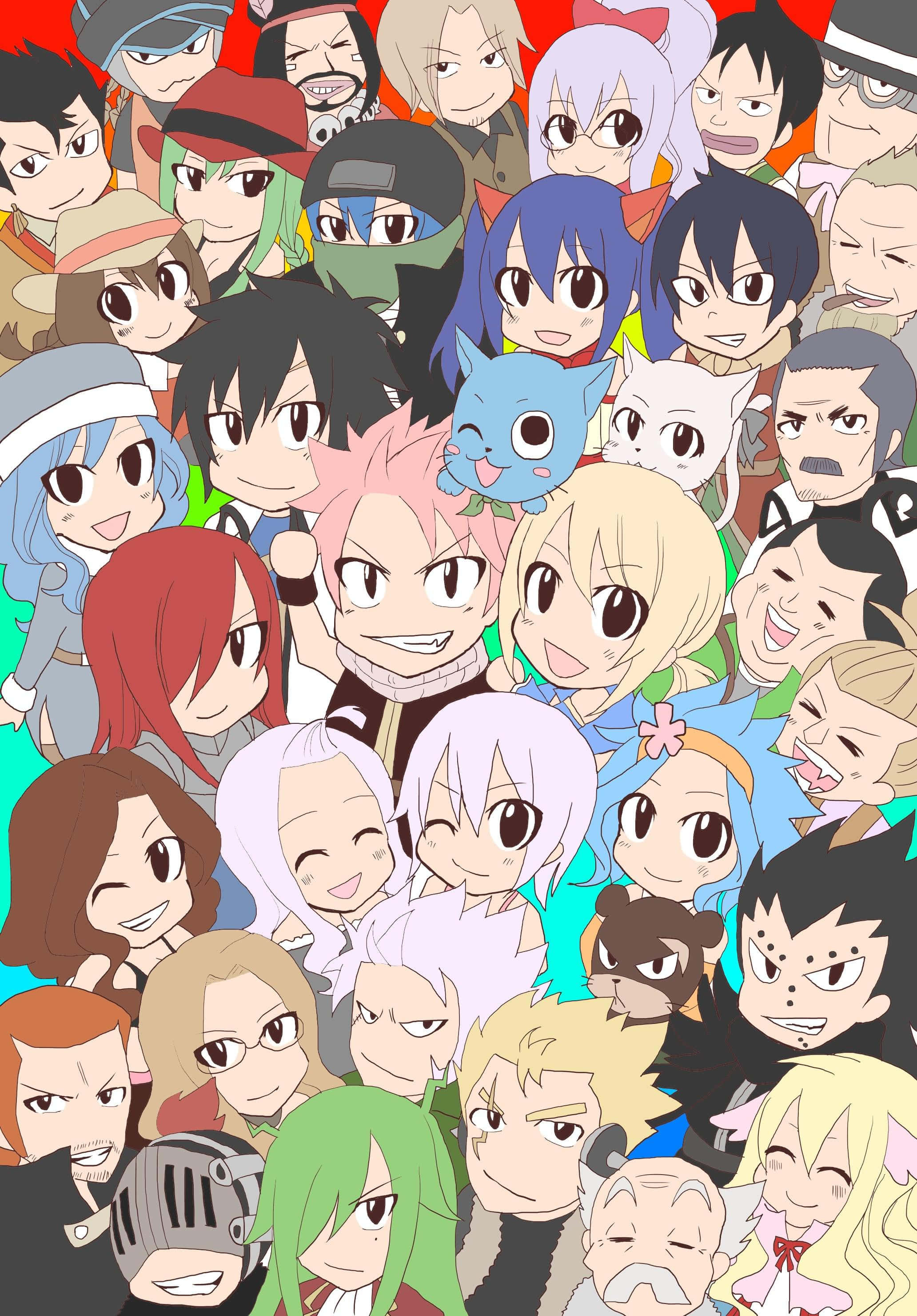 Fairy Tail Естетика Чиби Вектор Тапет